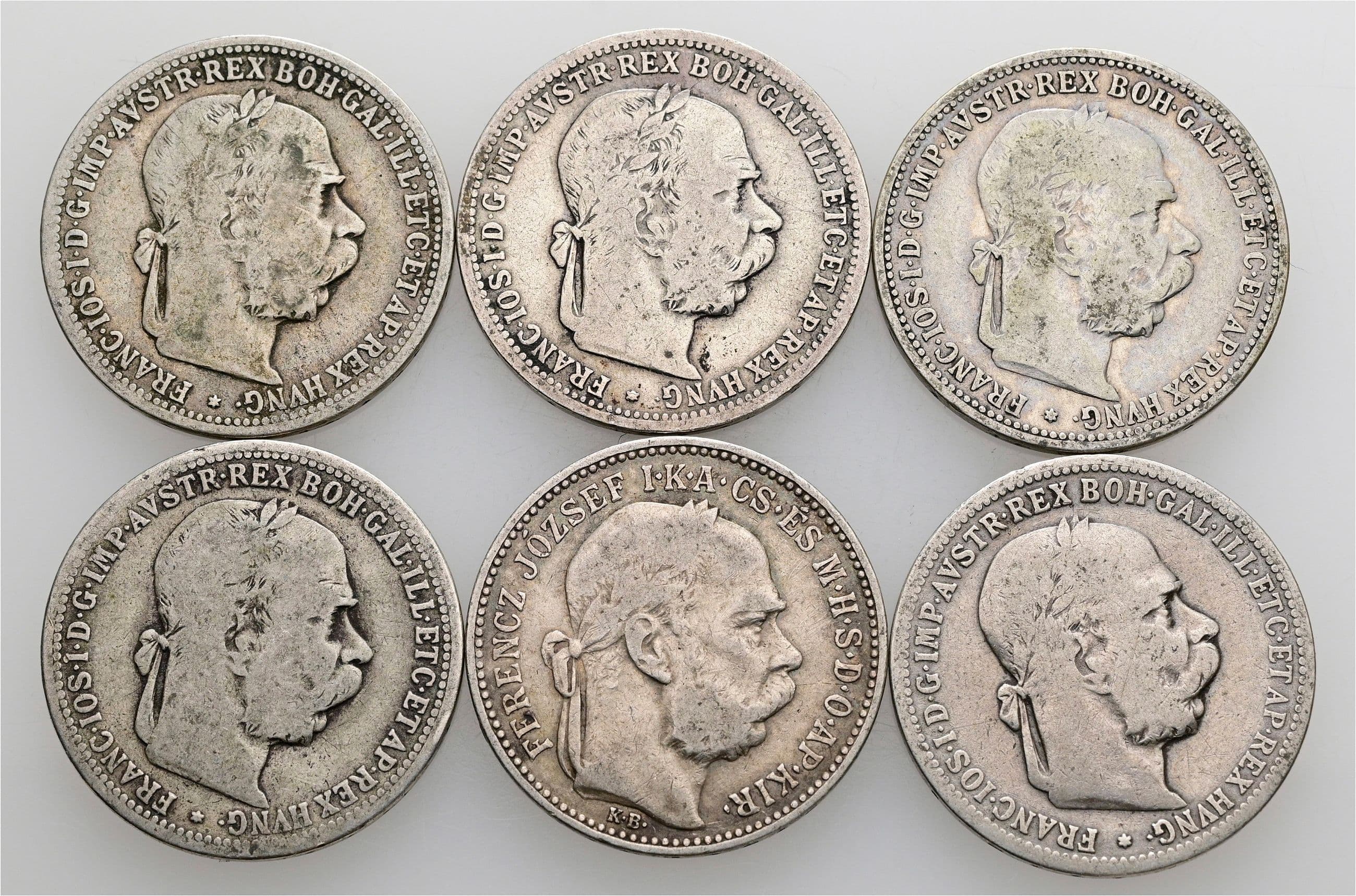 Lot 6 Stück 1 Krone/1 Korona