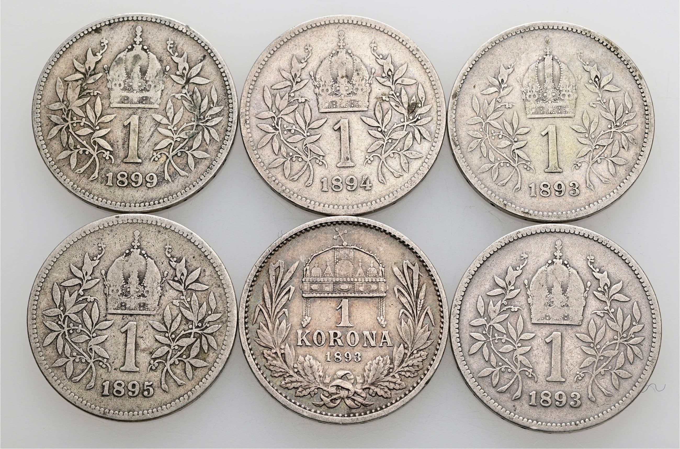 Lot 6 Stück 1 Krone/1 Korona