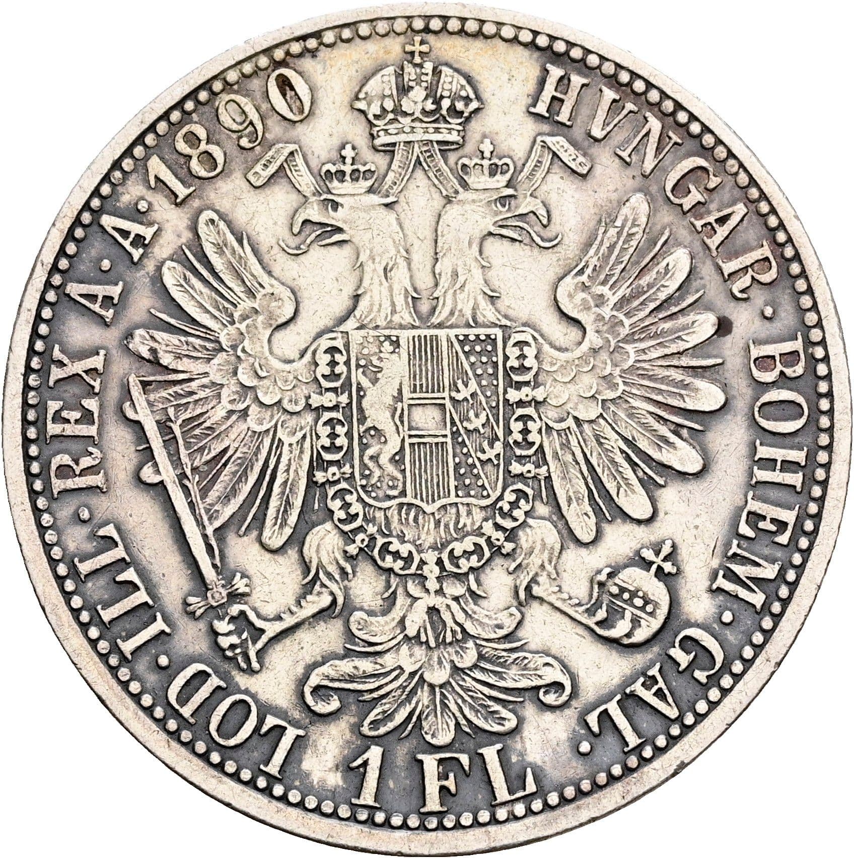 1 Gulden Franz Joseph I. 1848-1916 1890 – Rückseite
