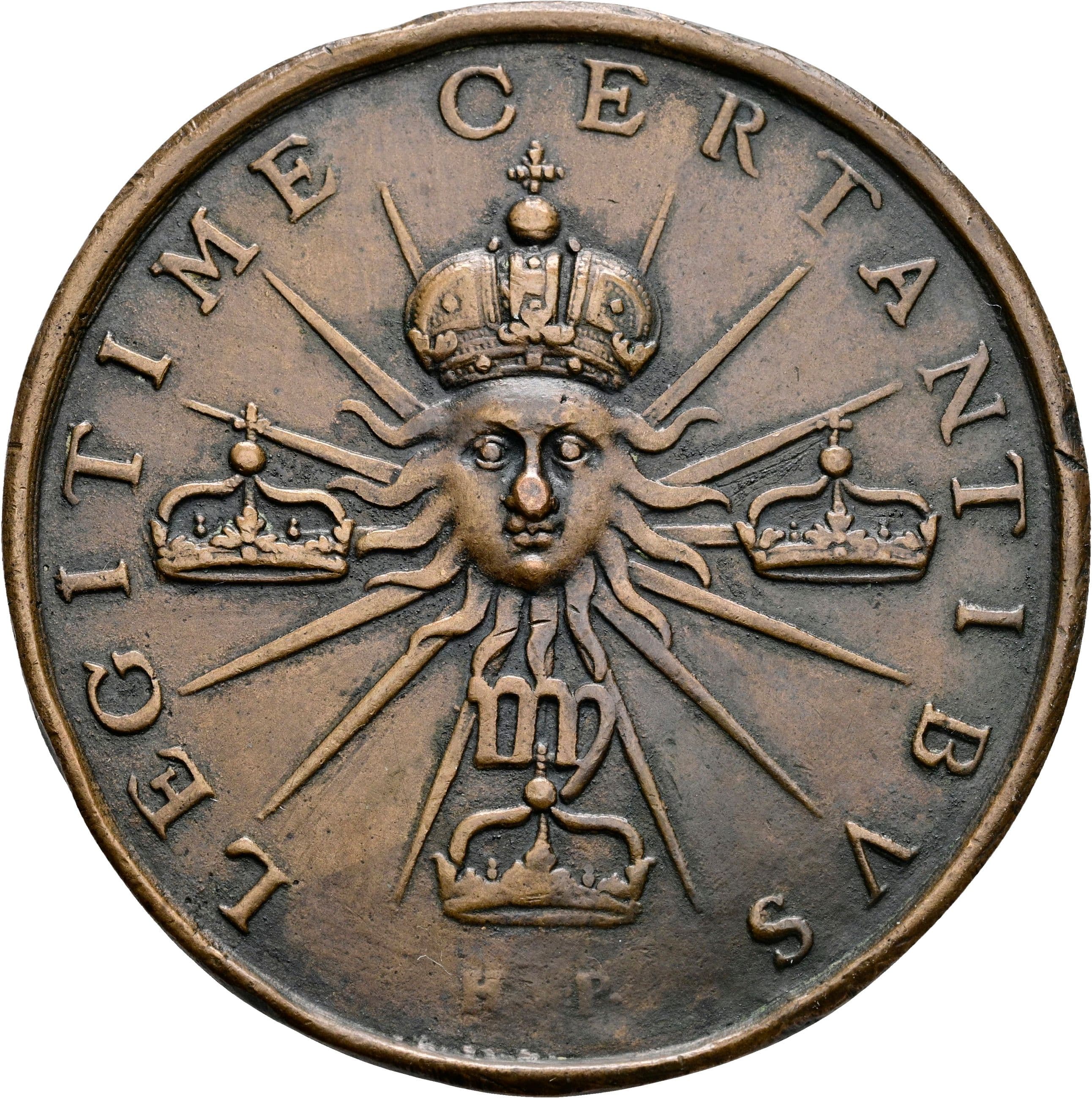 Bronzene Gnadenmedaille (Originalguss) Ferdinand II. 1619-1637 ohne Jahr (1619) – Rückseite