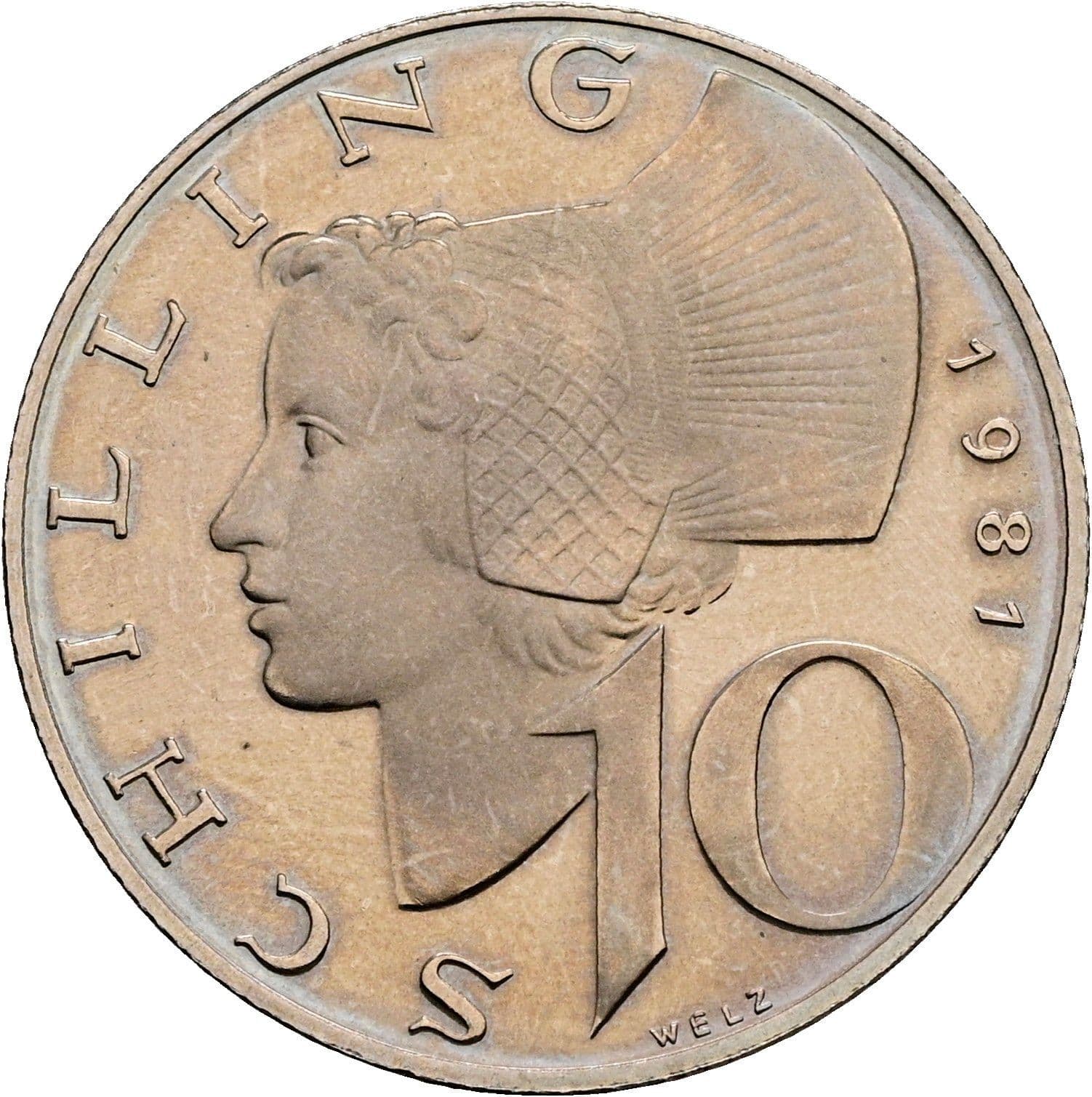 10 Schilling 1981 – Vorderseite