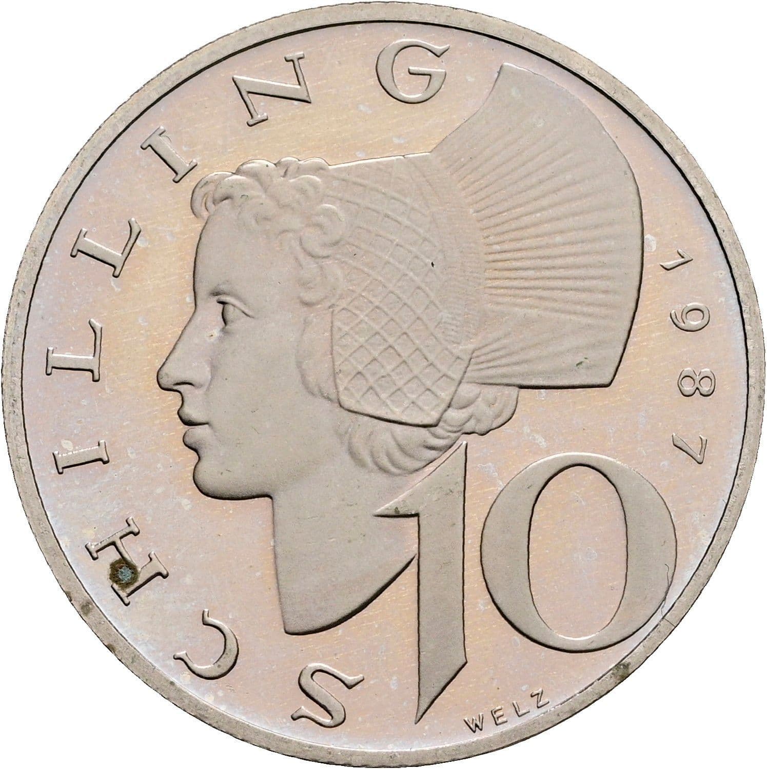 10 Schilling 1987 – Vorderseite