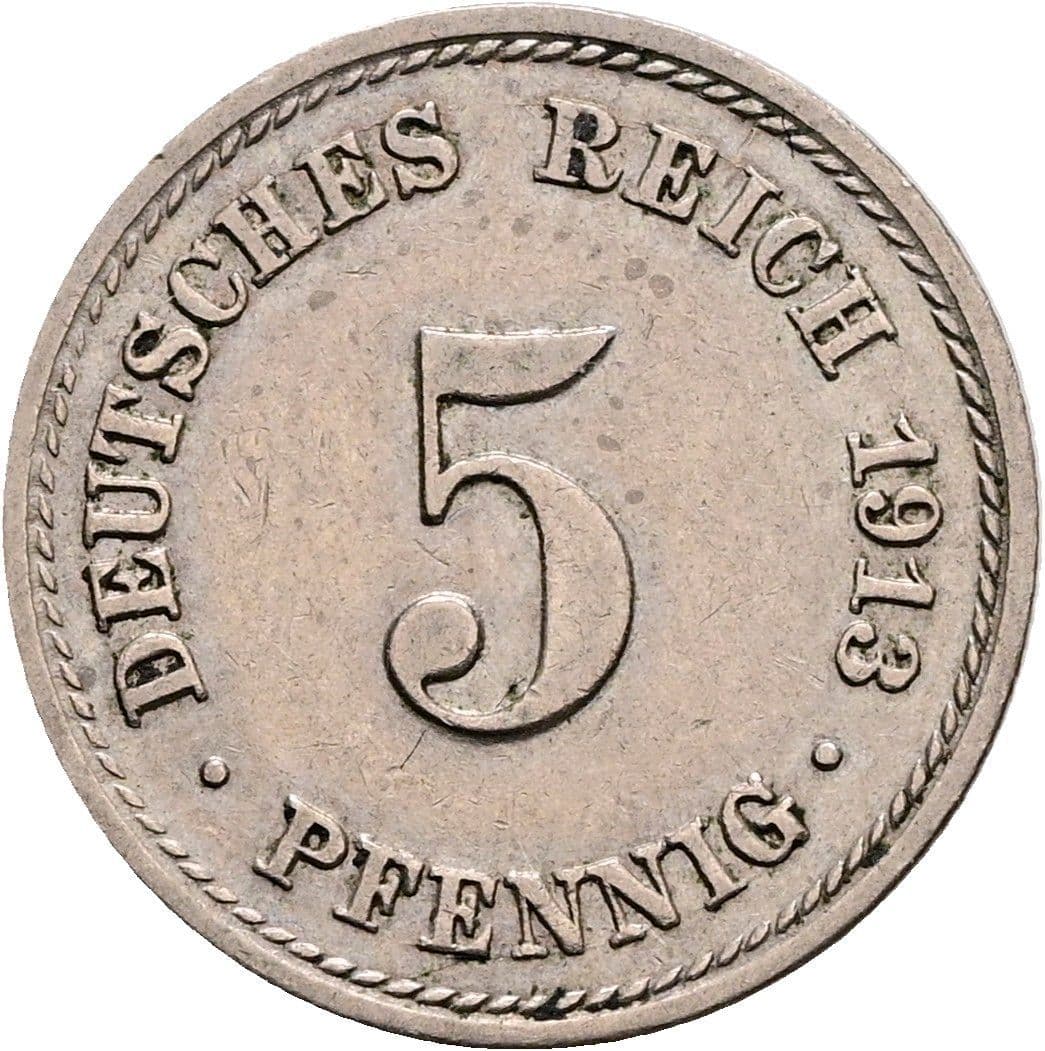 5 Pfennig 1913 A – Vorderseite