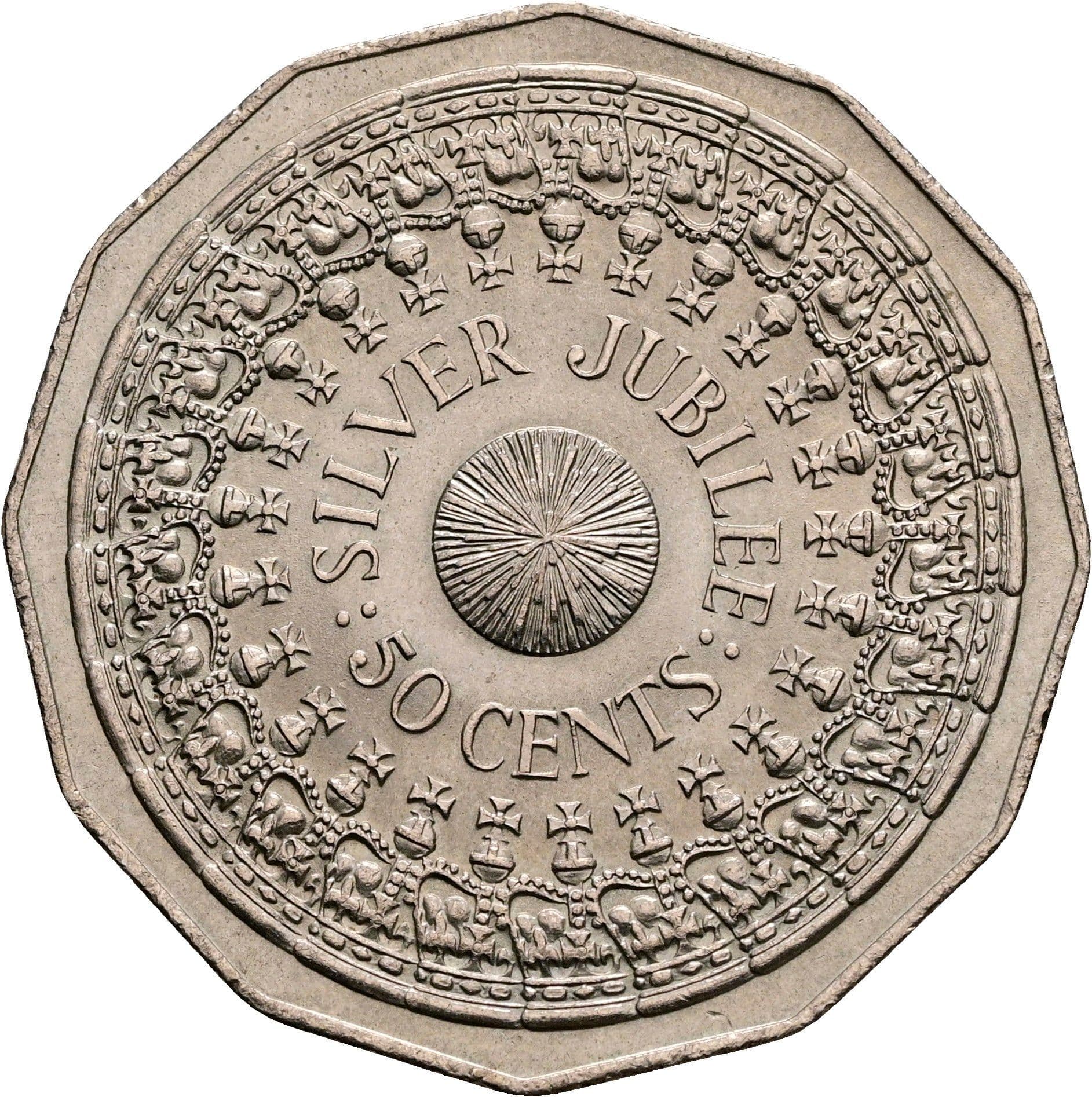 50 Cents Elisabeth II. 1952-2022 1977 – Rückseite