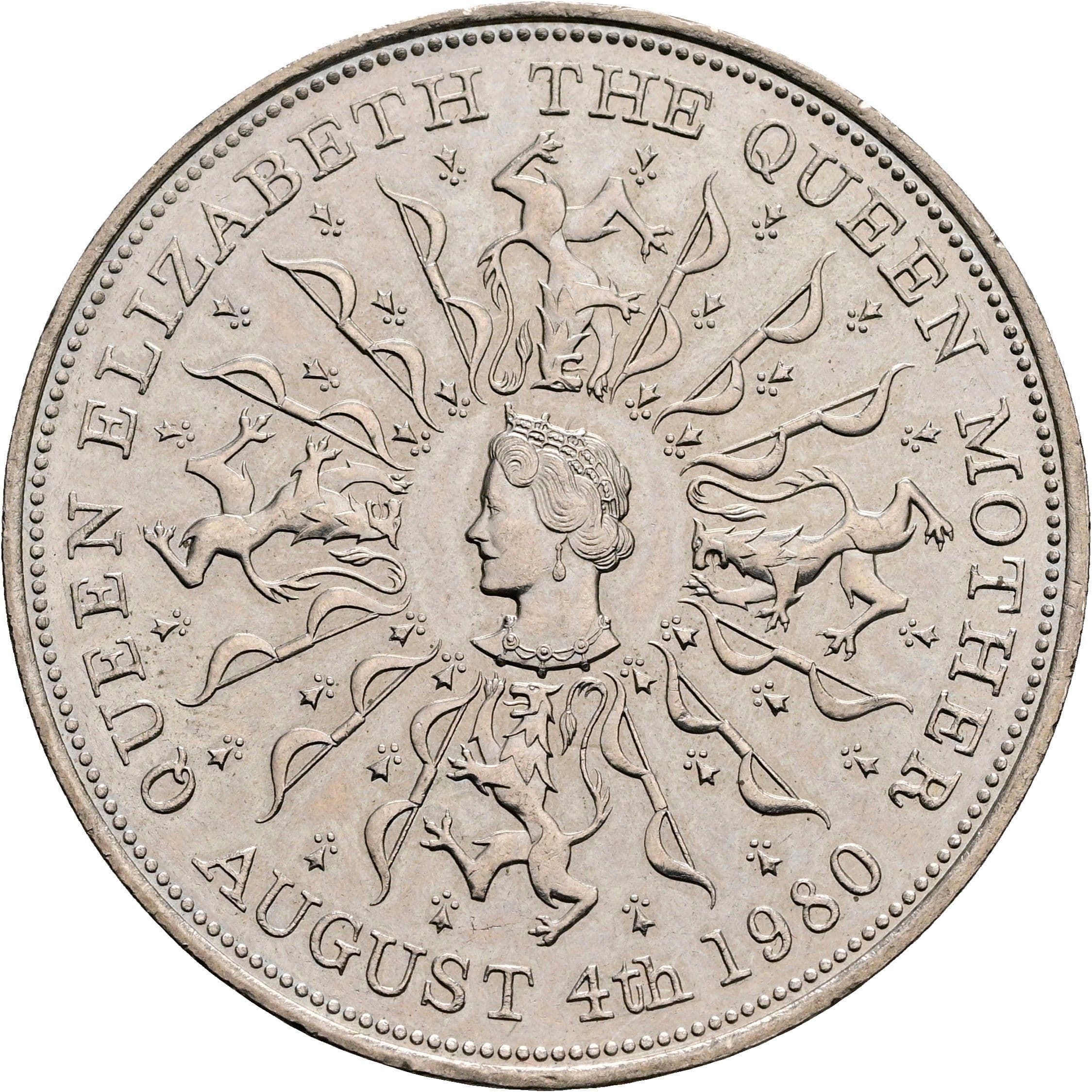 1 Crown Elisabeth II. 1952-2022 1980 – Rückseite