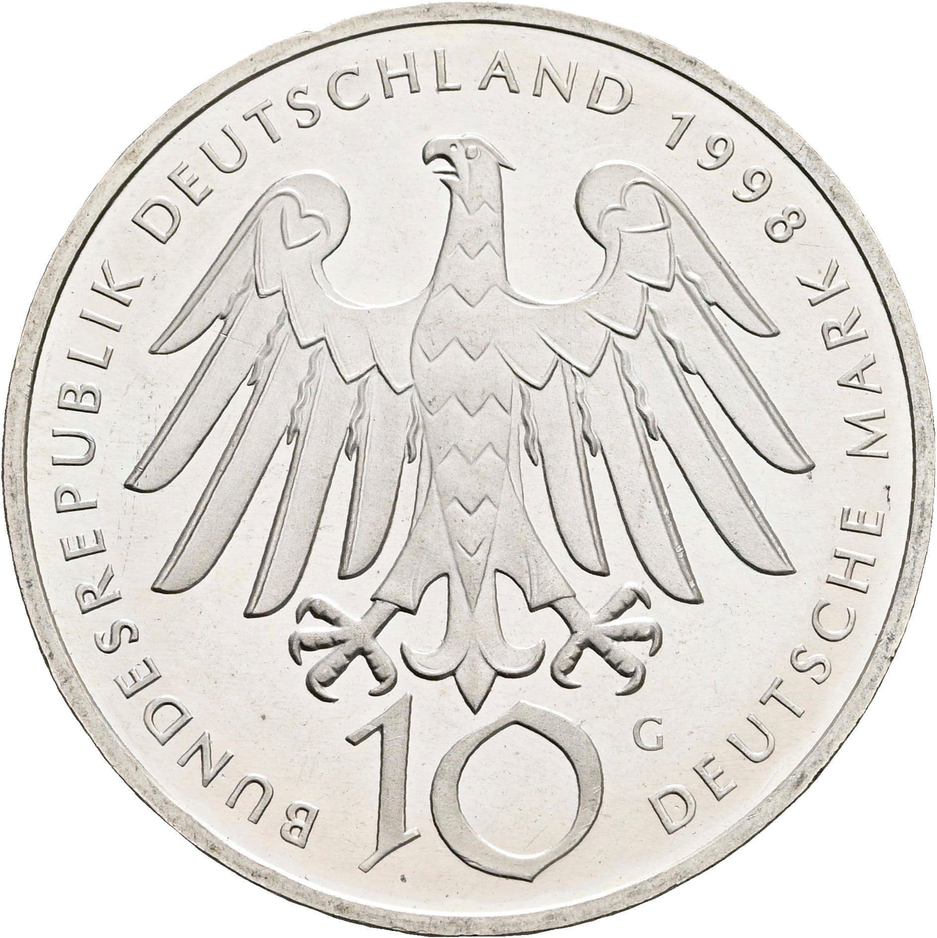 10 Deutsche Mark 1998 G – Rückseite