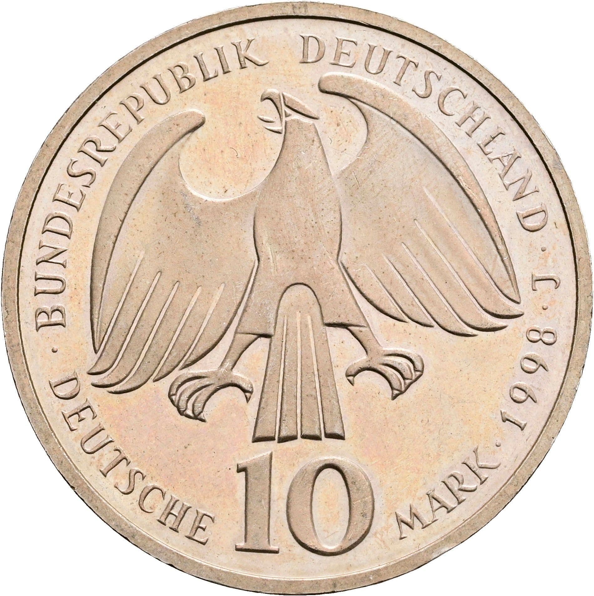 10 Deutsche Mark 1998 J – Rückseite