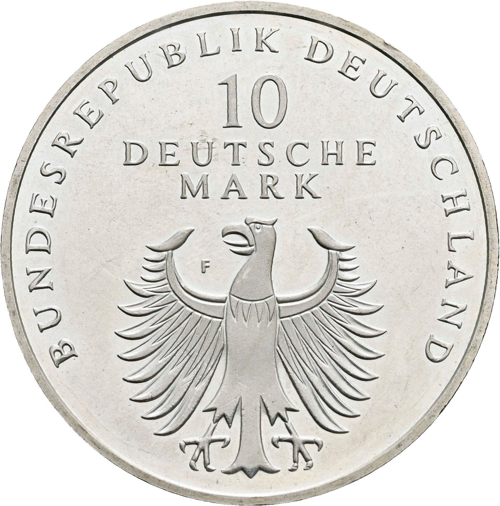 10 Deutsche Mark 1998 F – Vorderseite