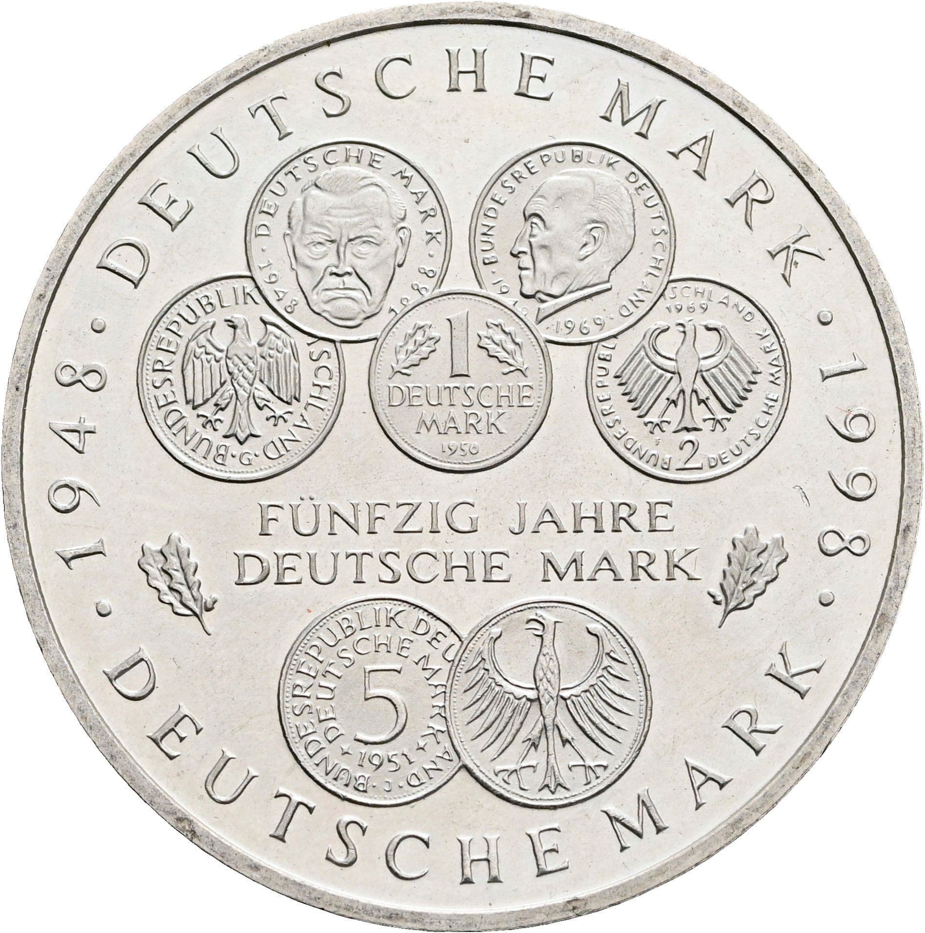 10 Deutsche Mark 1998 F – Rückseite