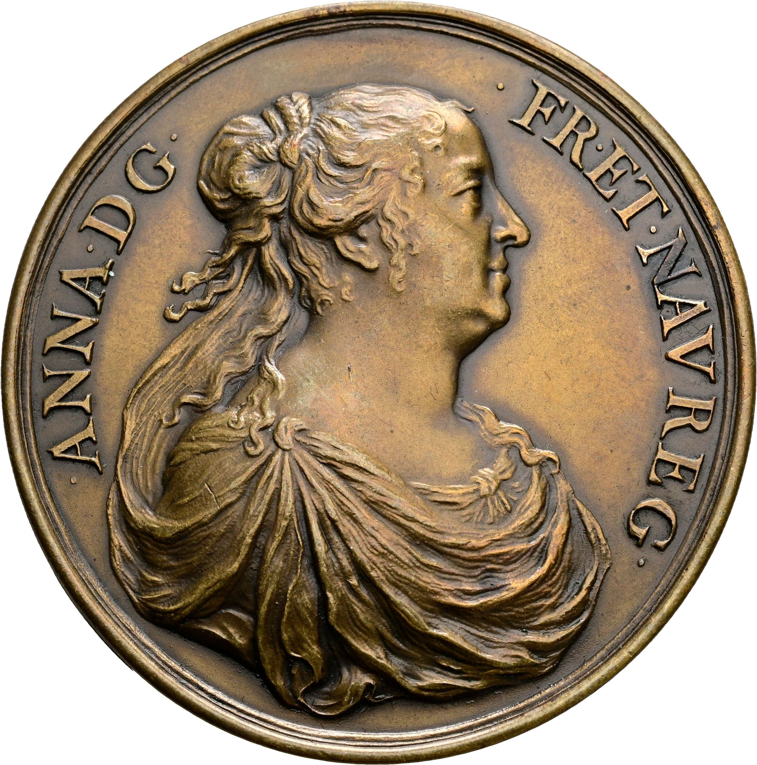 Bronzemedaille Ludwig XIV. und Anna von Österreich ohne Jahr – Vorderseite