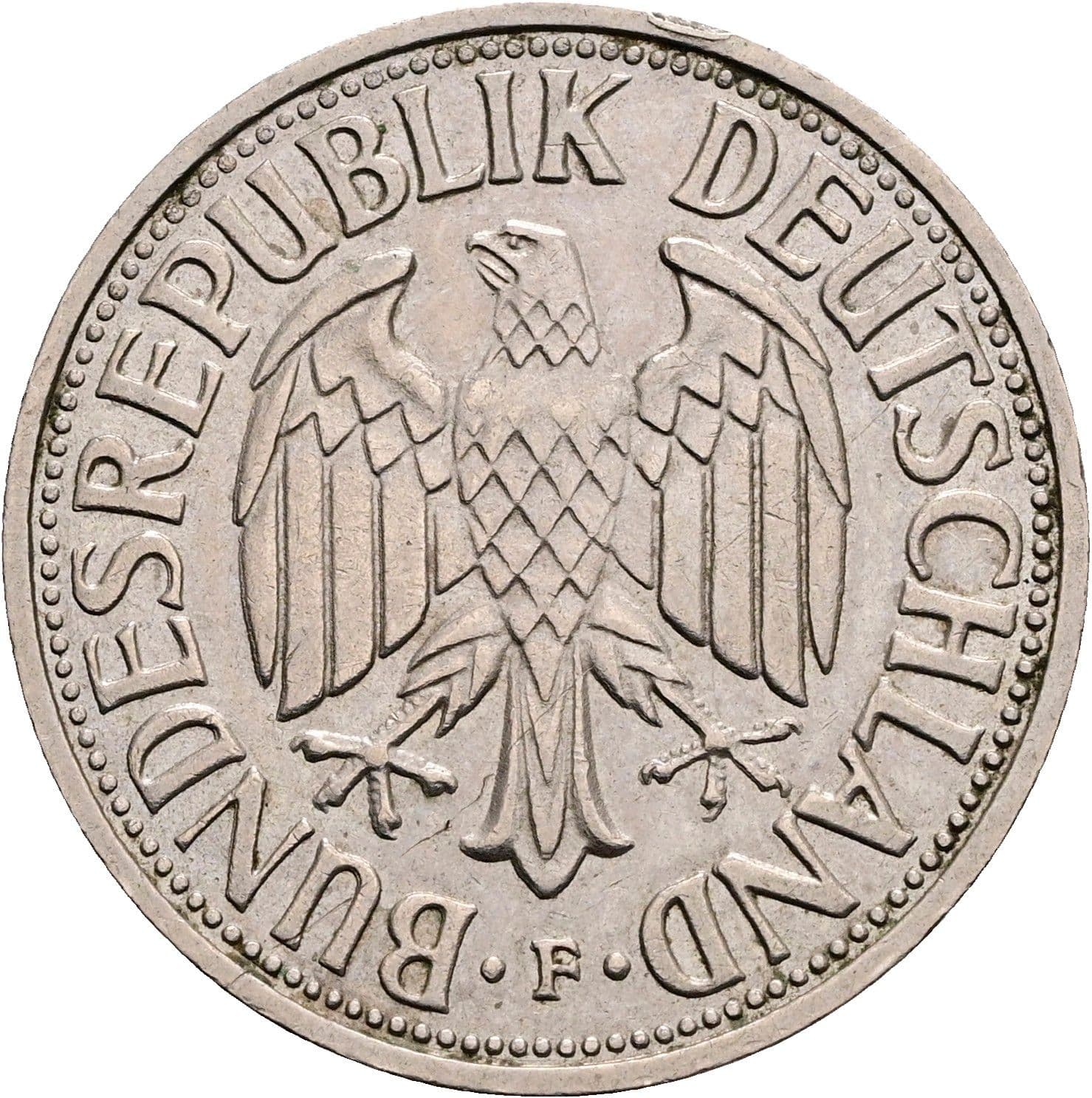 2 Deutsche Mark 1951 F – Rückseite