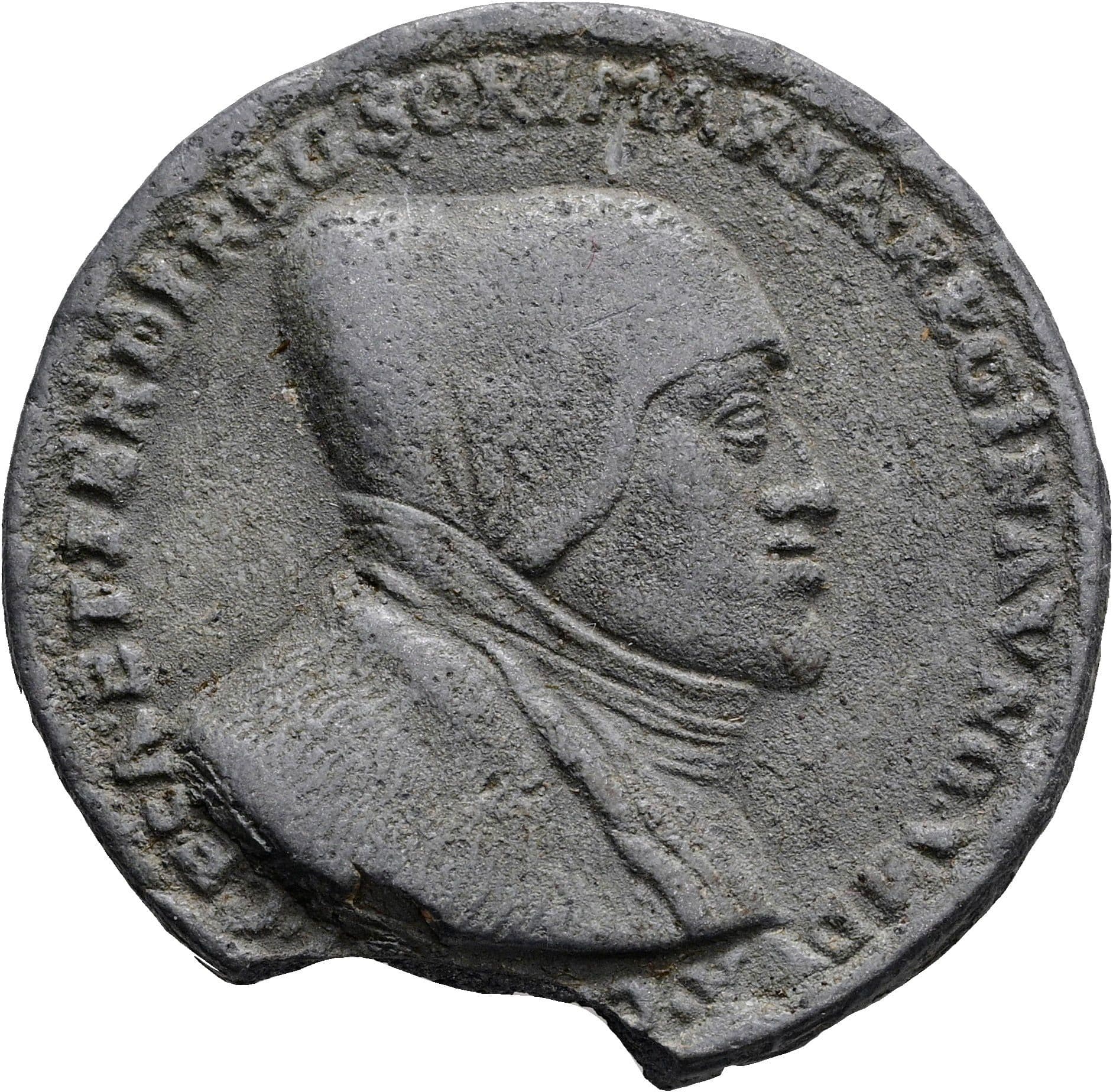 alte gegossene Bleimedaille Maria 1505-1558 ohne Jahr – Vorderseite