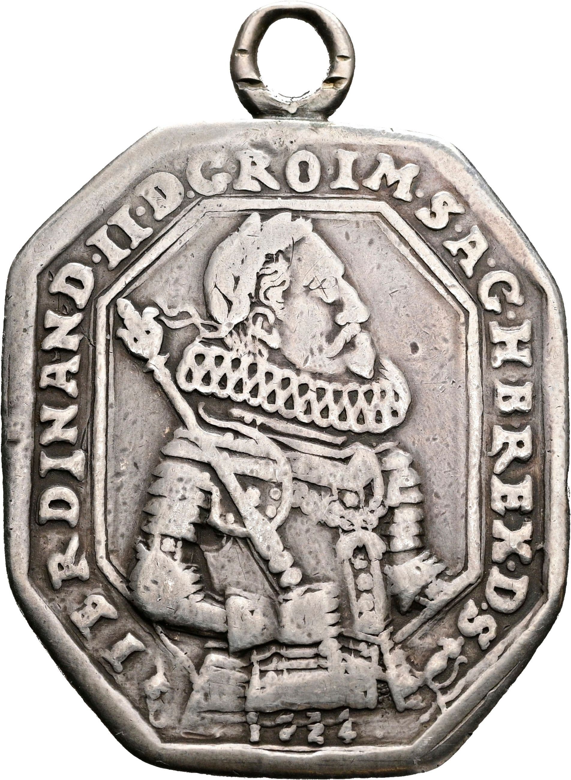 8-eckige Talerklippe Ferdinand II. 1619-1637 1624 – Vorderseite