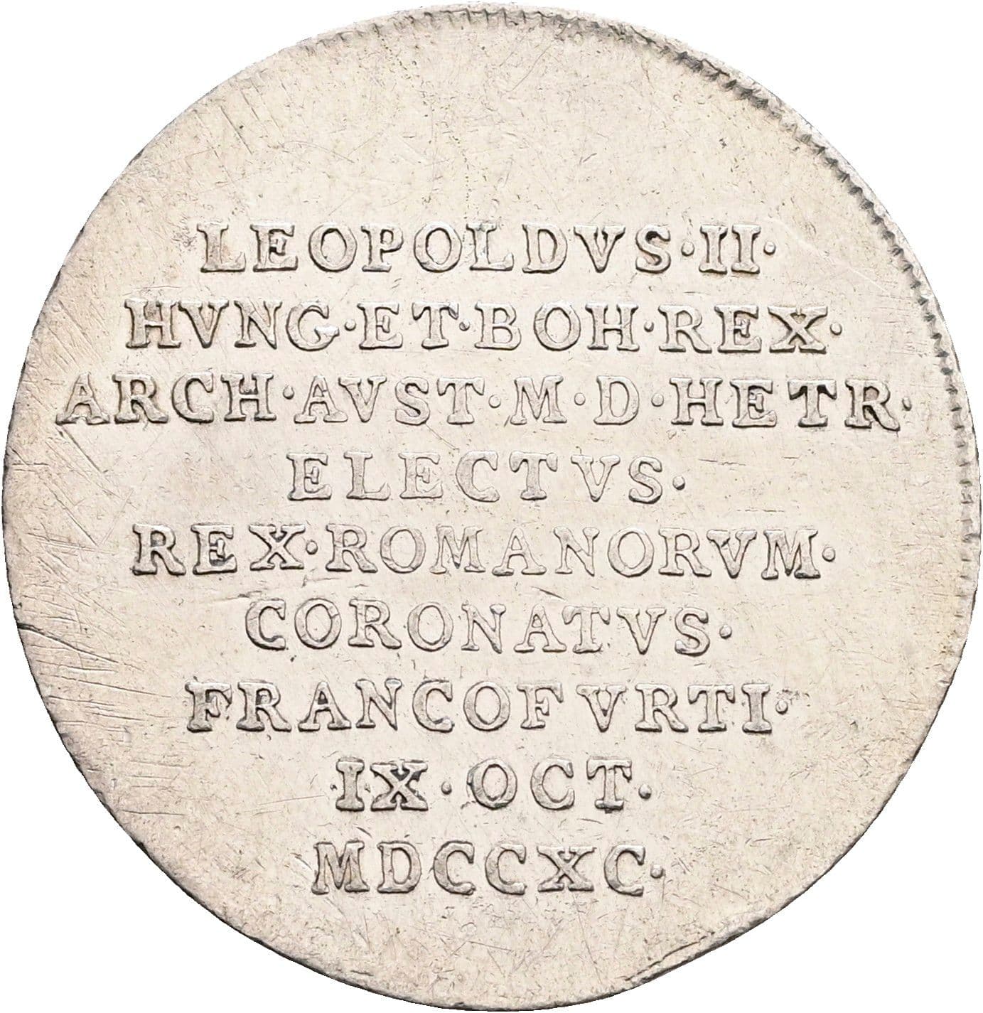 Krönungsjeton Leopold II. 1790-1792 1790 – Rückseite