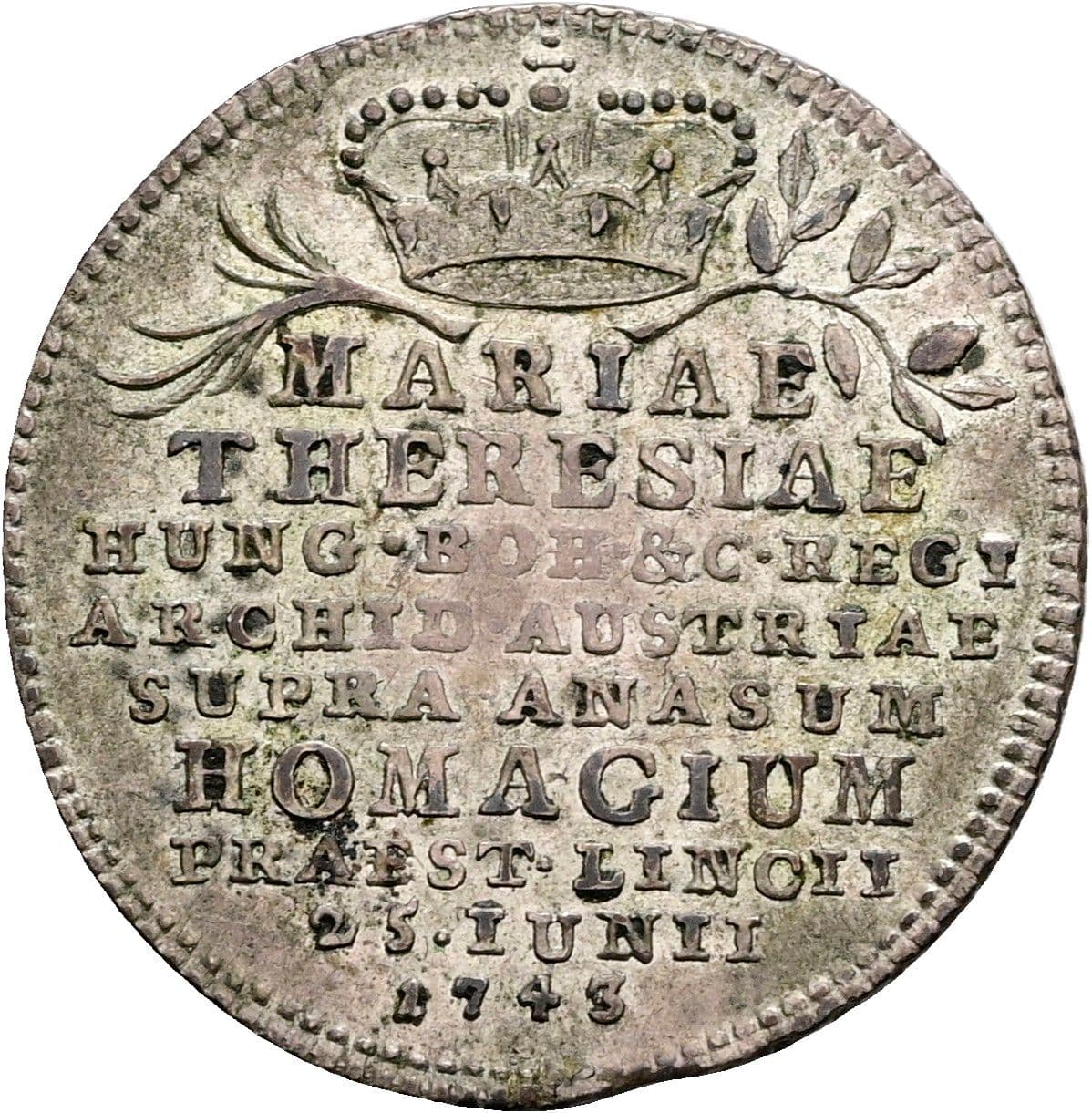 Jeton Maria Theresia 1740-1780 1743 – Vorderseite