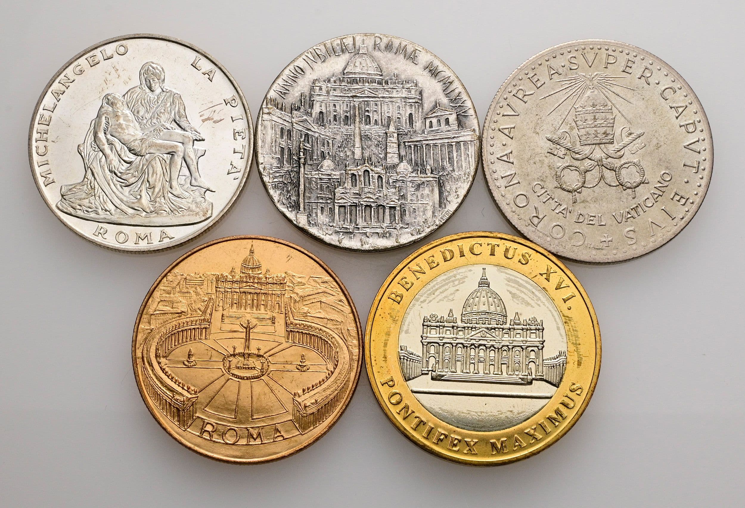 Lot 5 Stück Papst Medaillen