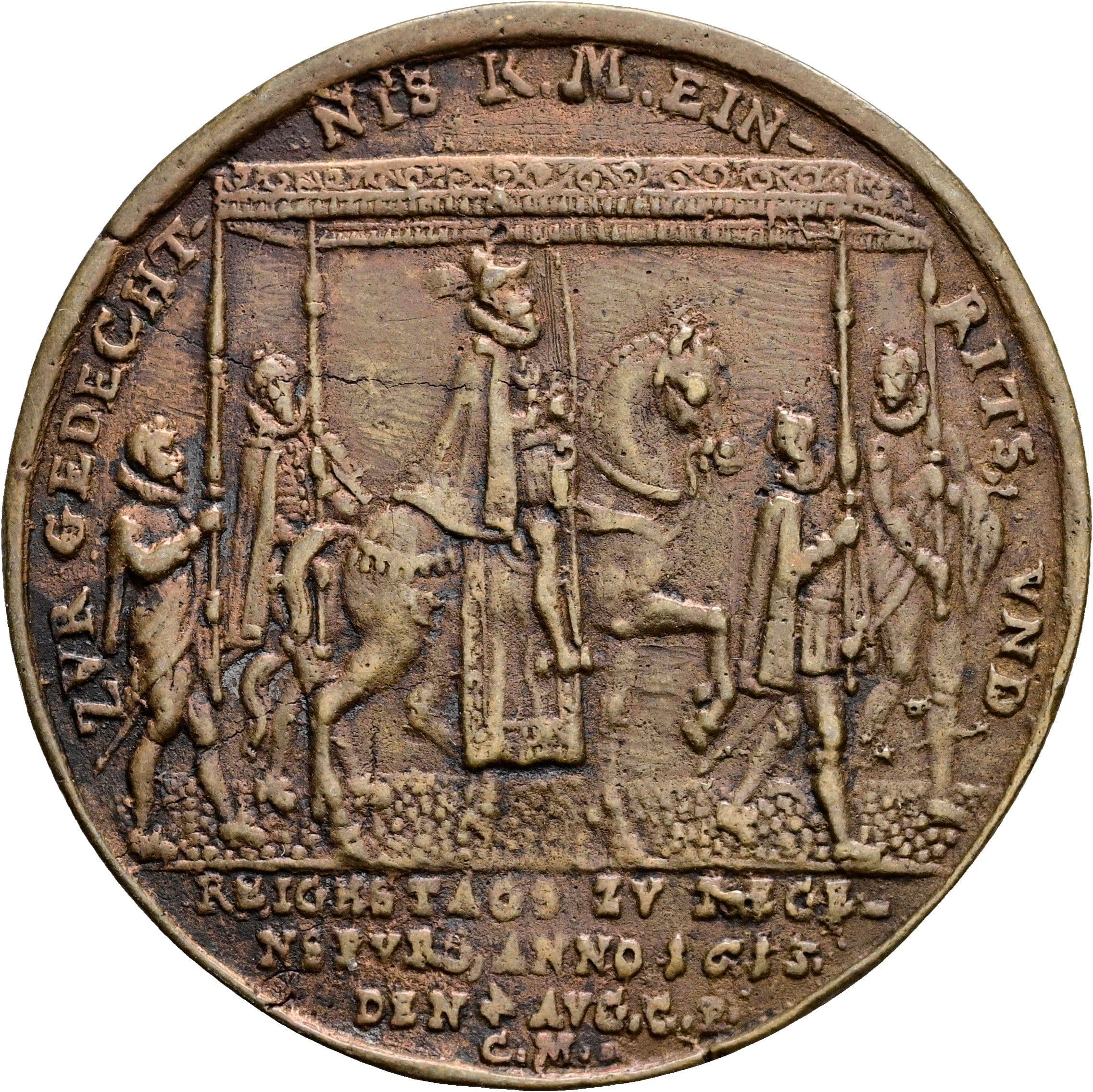 Bronzegussmedaille Matthias 1612-1619 1613 – Rückseite