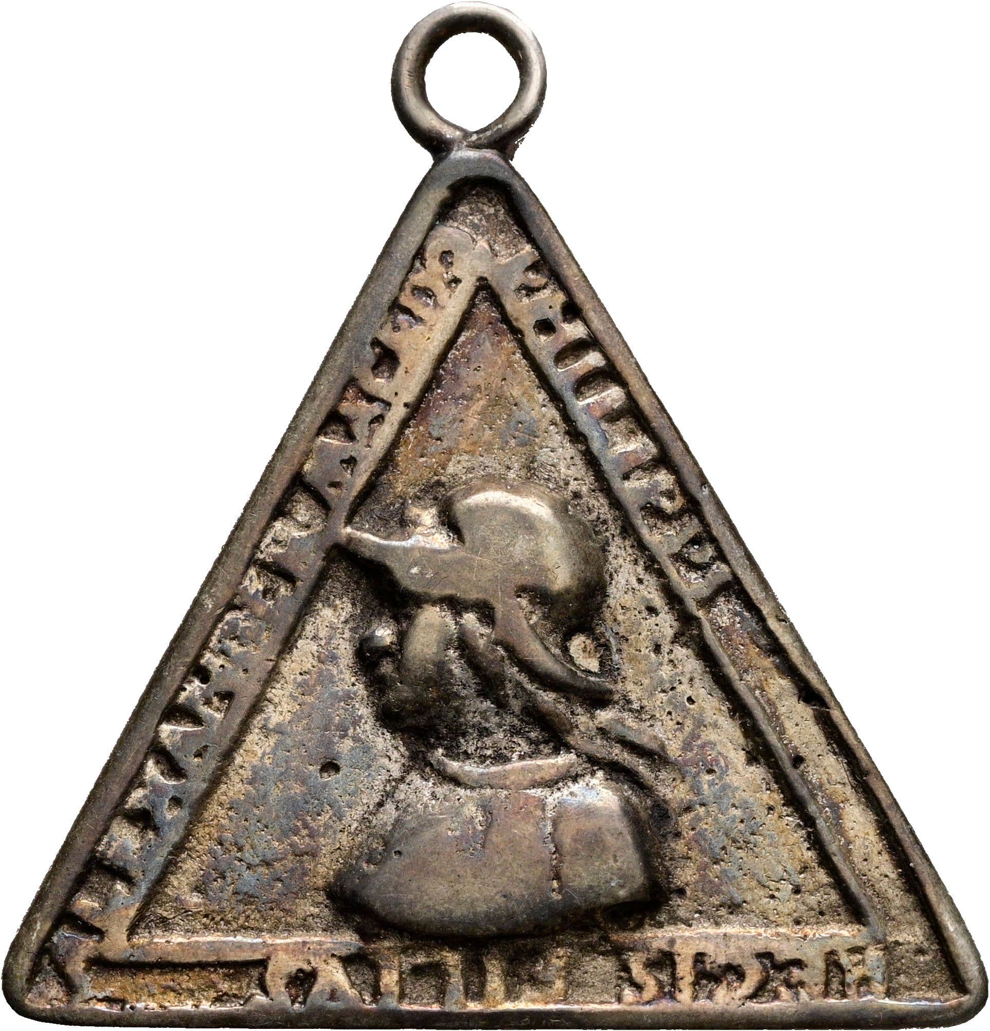 originale dreieckige Medaille mit Öse Karl V. 1519-1558 ohne Jahr – Rückseite