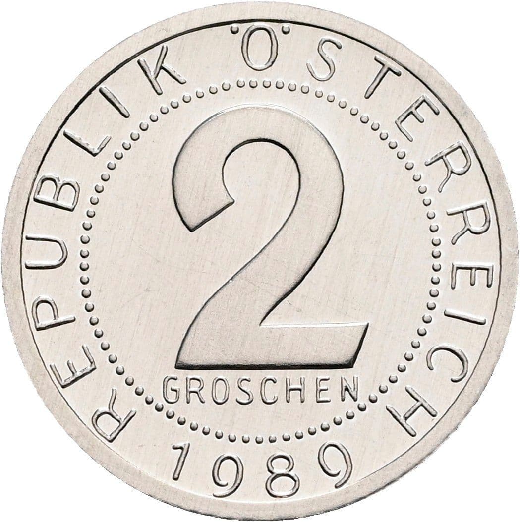 2 Groschen 1989 – Vorderseite
