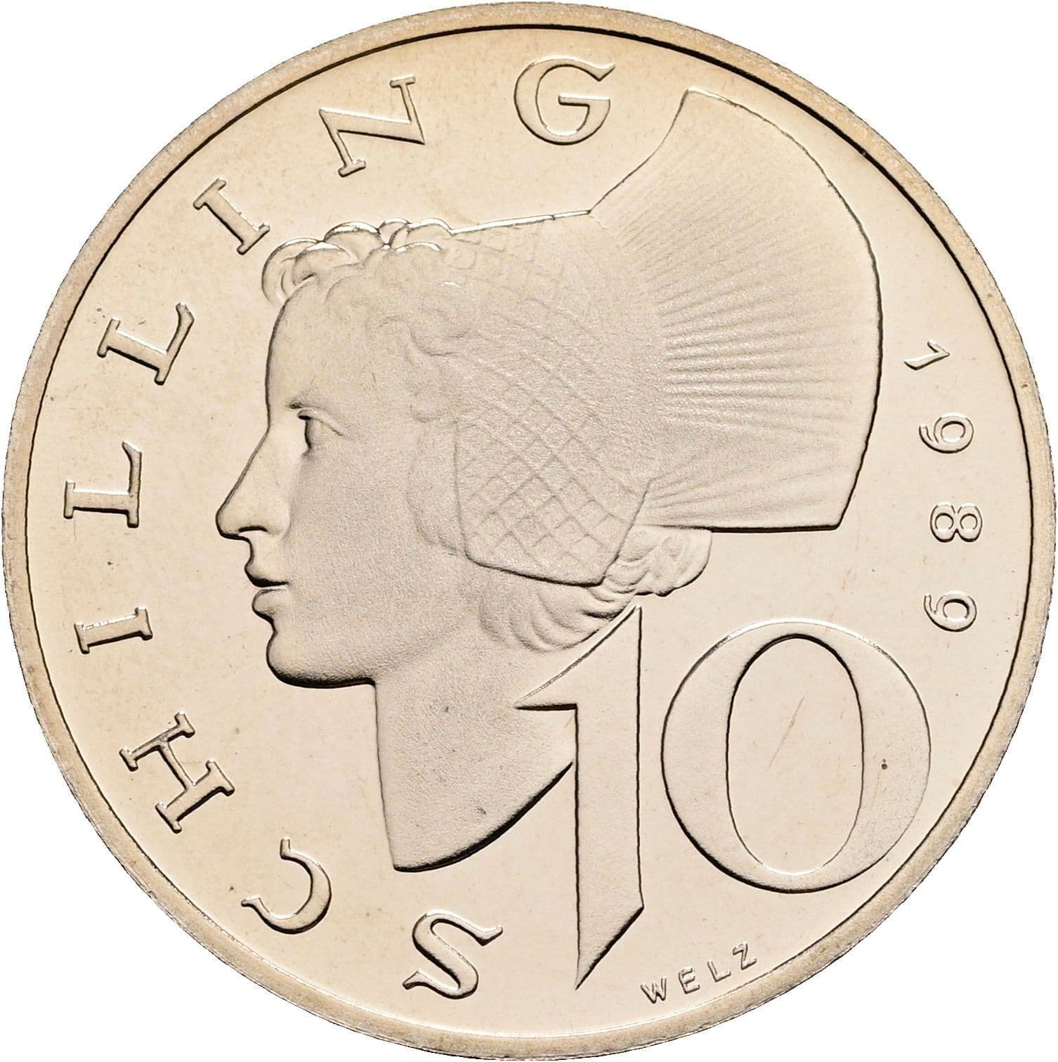 10 Schilling 1989 – Vorderseite