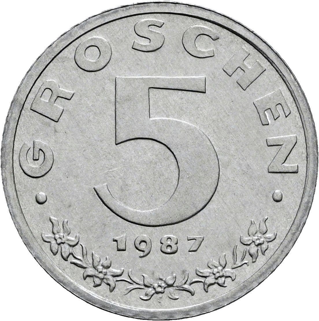 5 Groschen 1987 – Vorderseite