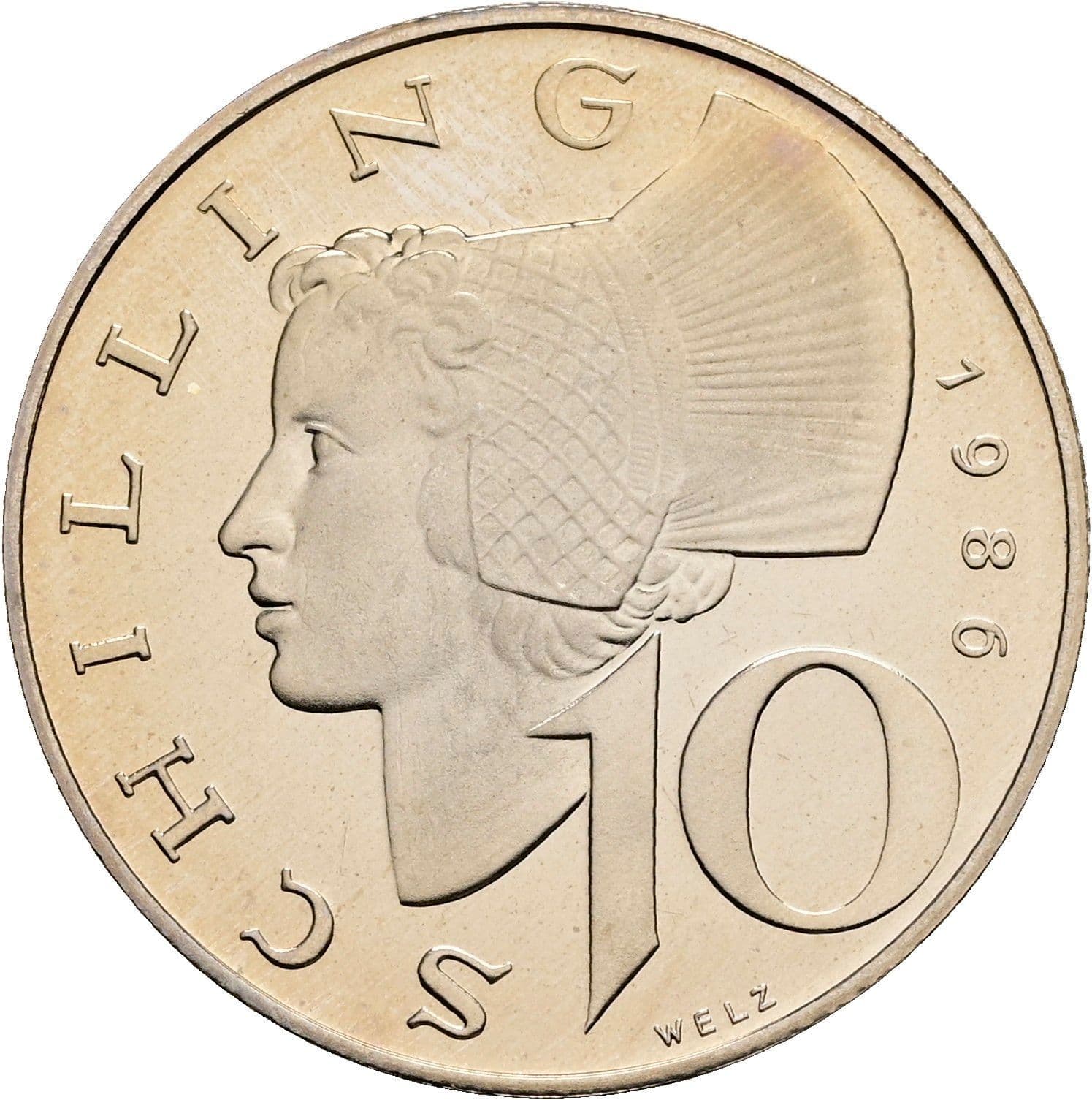 10 Schilling 1986 – Vorderseite
