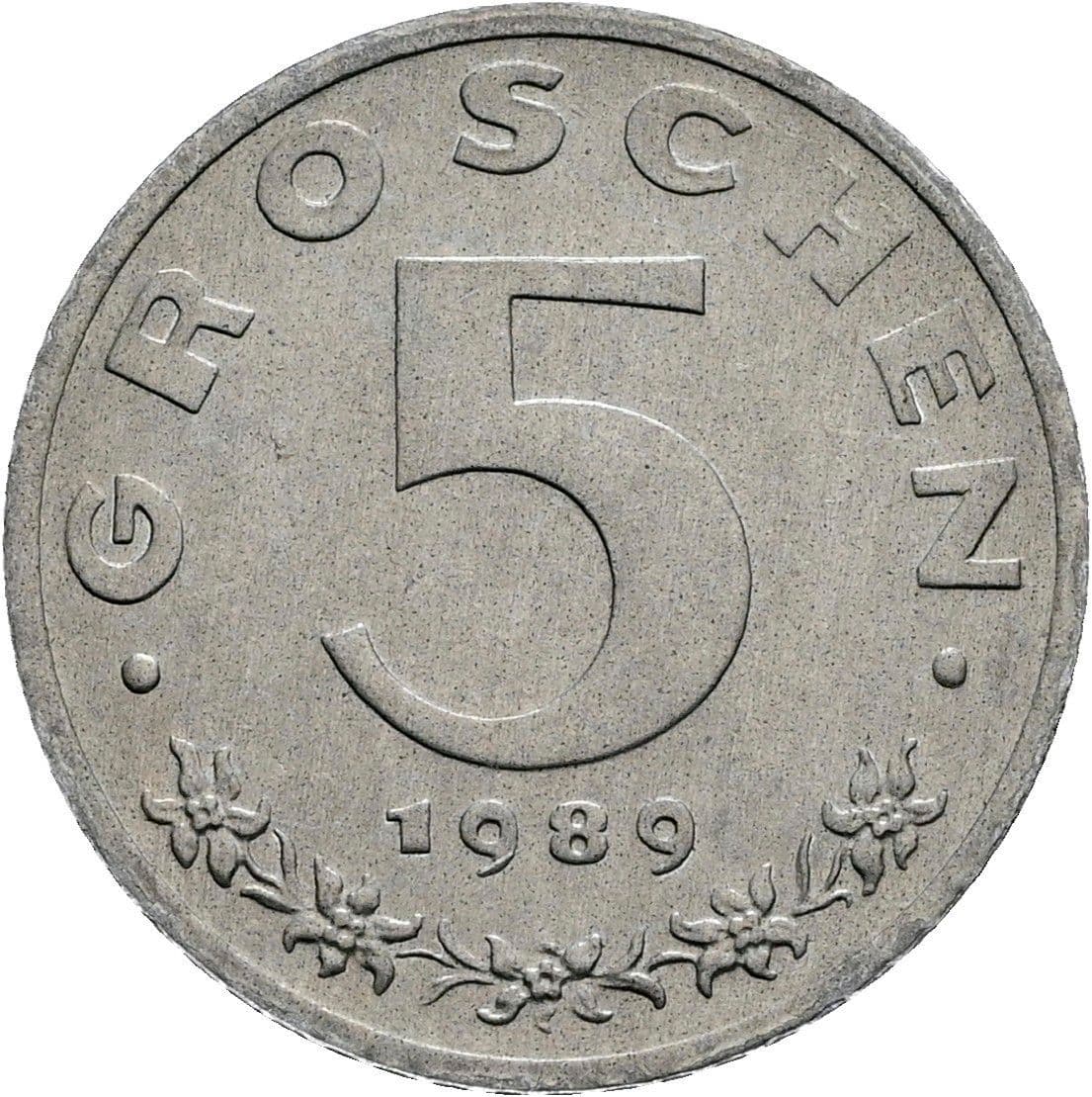 5 Groschen 1989 – Vorderseite