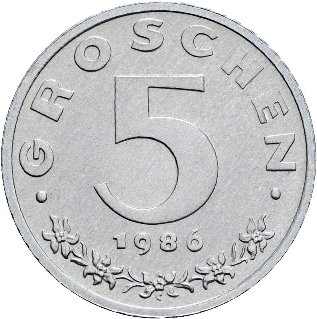 5 Groschen 1986 – Vorderseite