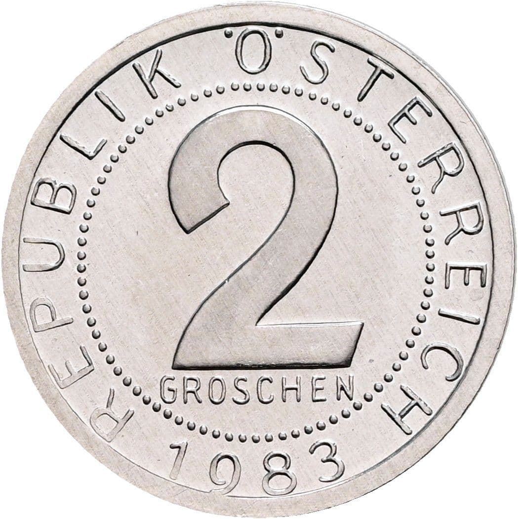2 Groschen 1983 – Vorderseite