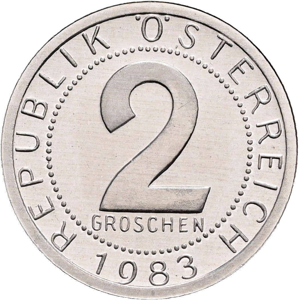 2 Groschen 1983 – Vorderseite