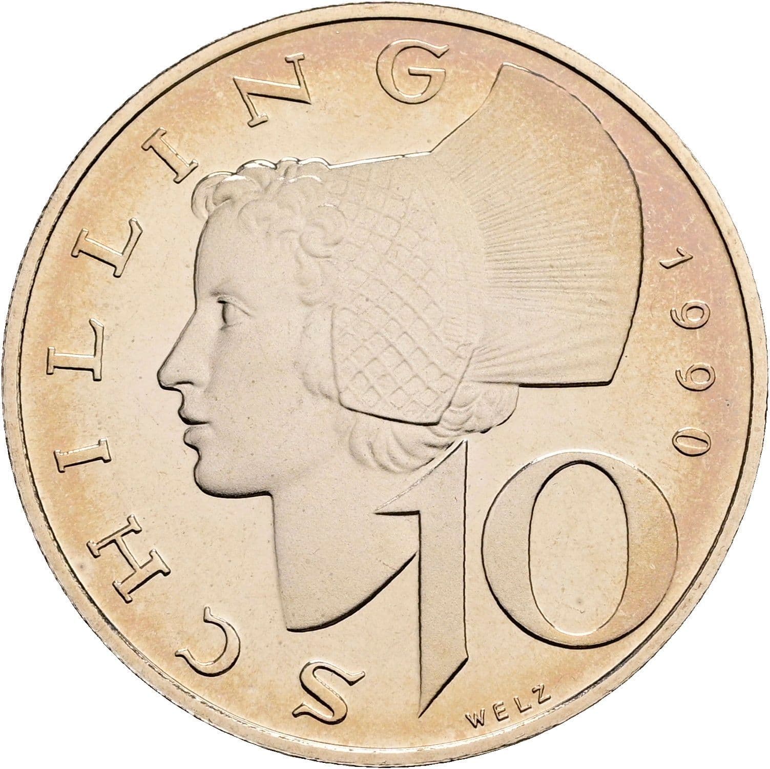 10 Schilling 1990 – Vorderseite