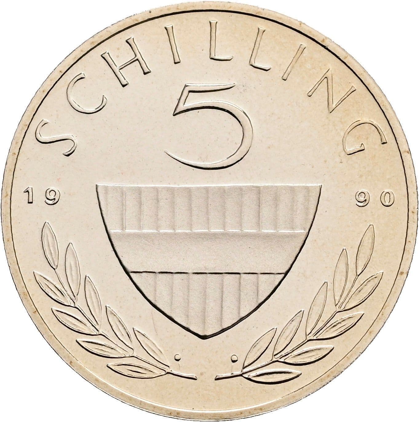 5 Schilling 1990 – Vorderseite