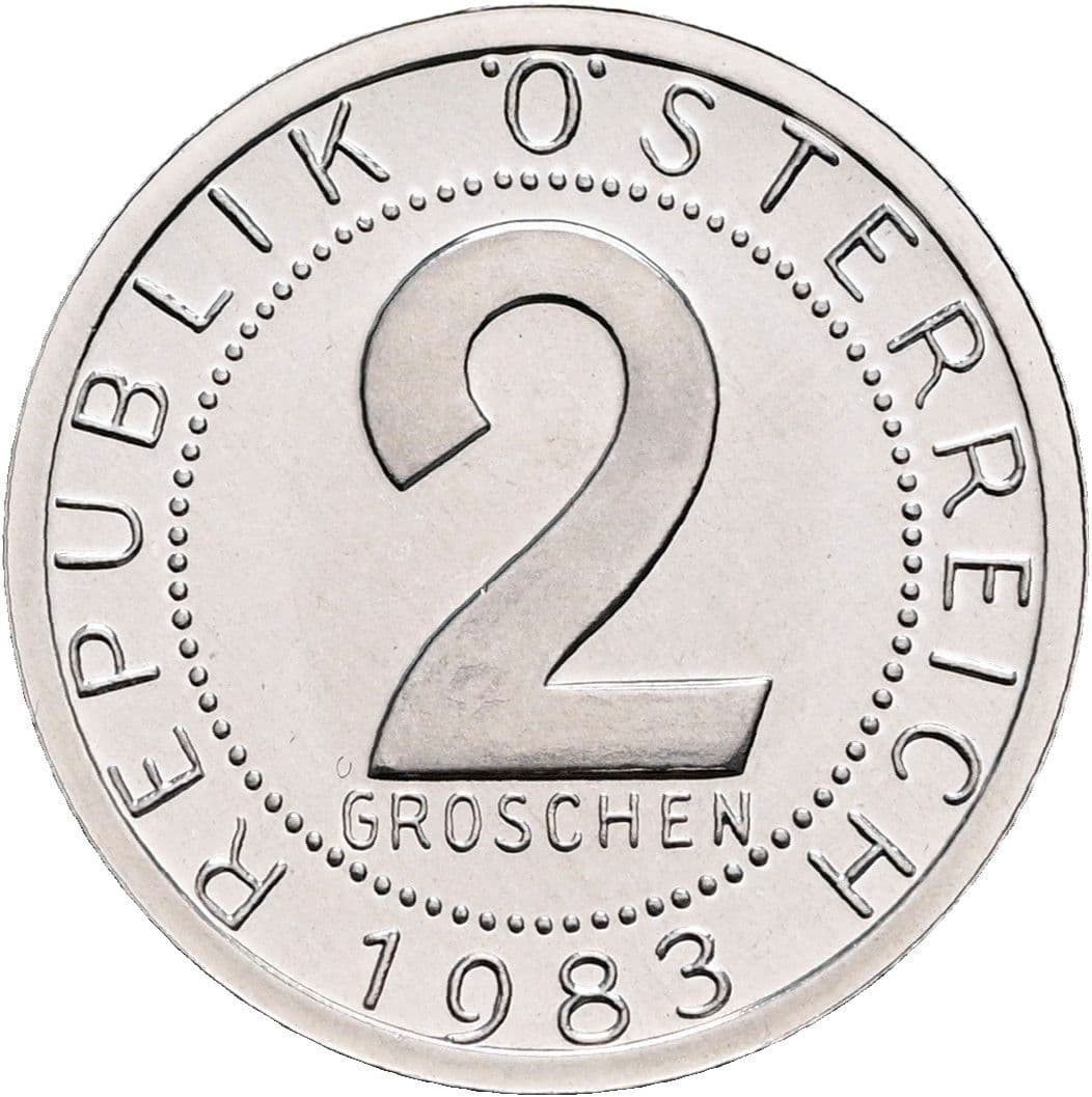 2 Groschen 1983 – Vorderseite