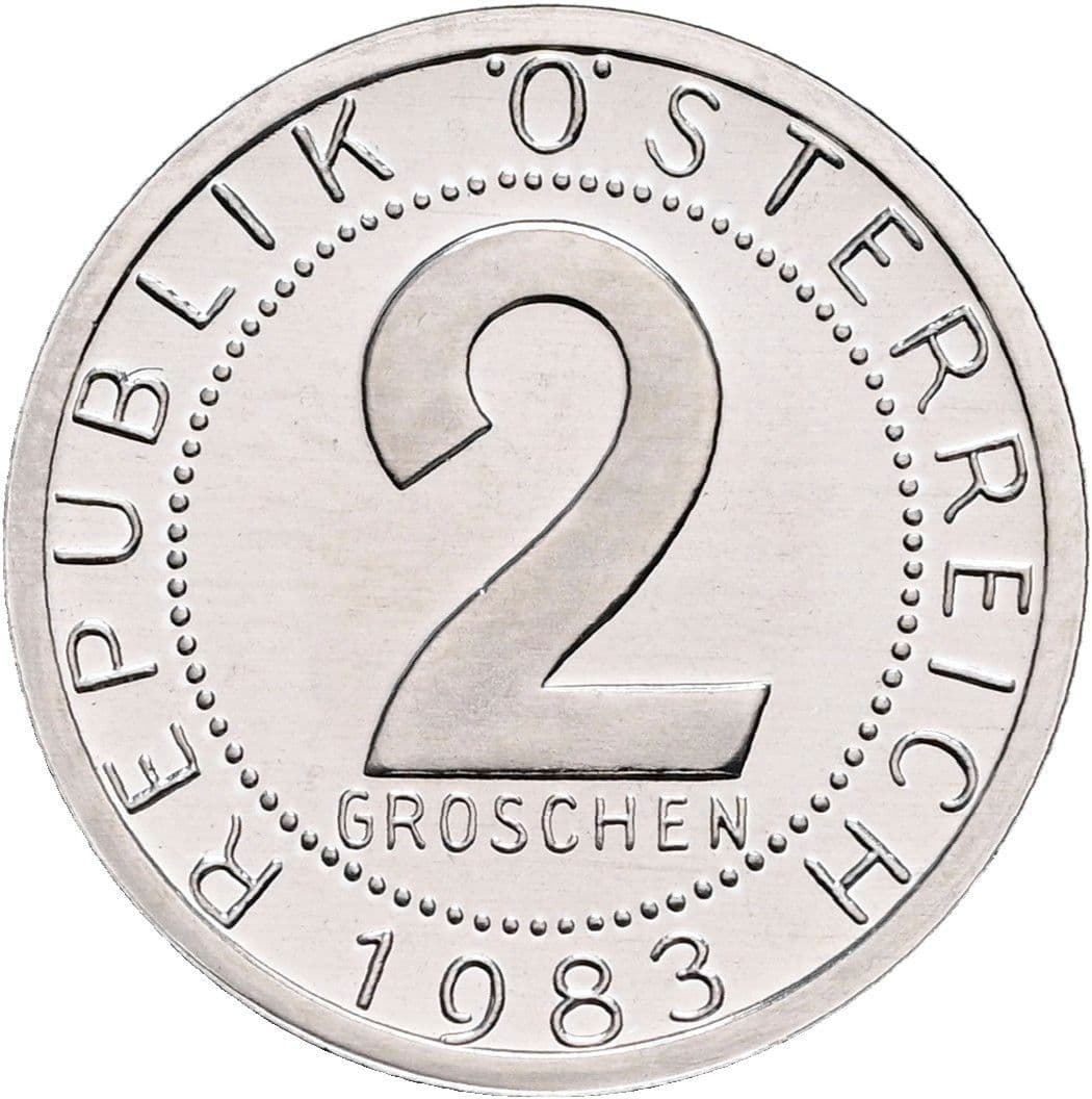 2 Groschen 1983 – Vorderseite