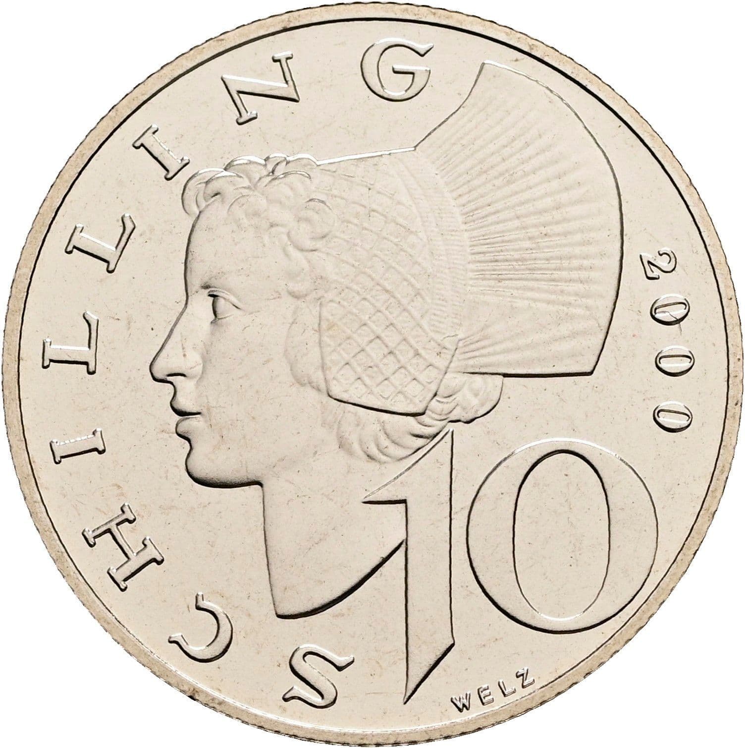 10 Schilling 2000 – Vorderseite