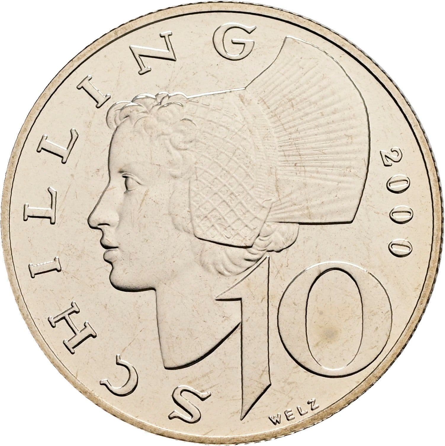 10 Schilling 2000 – Vorderseite