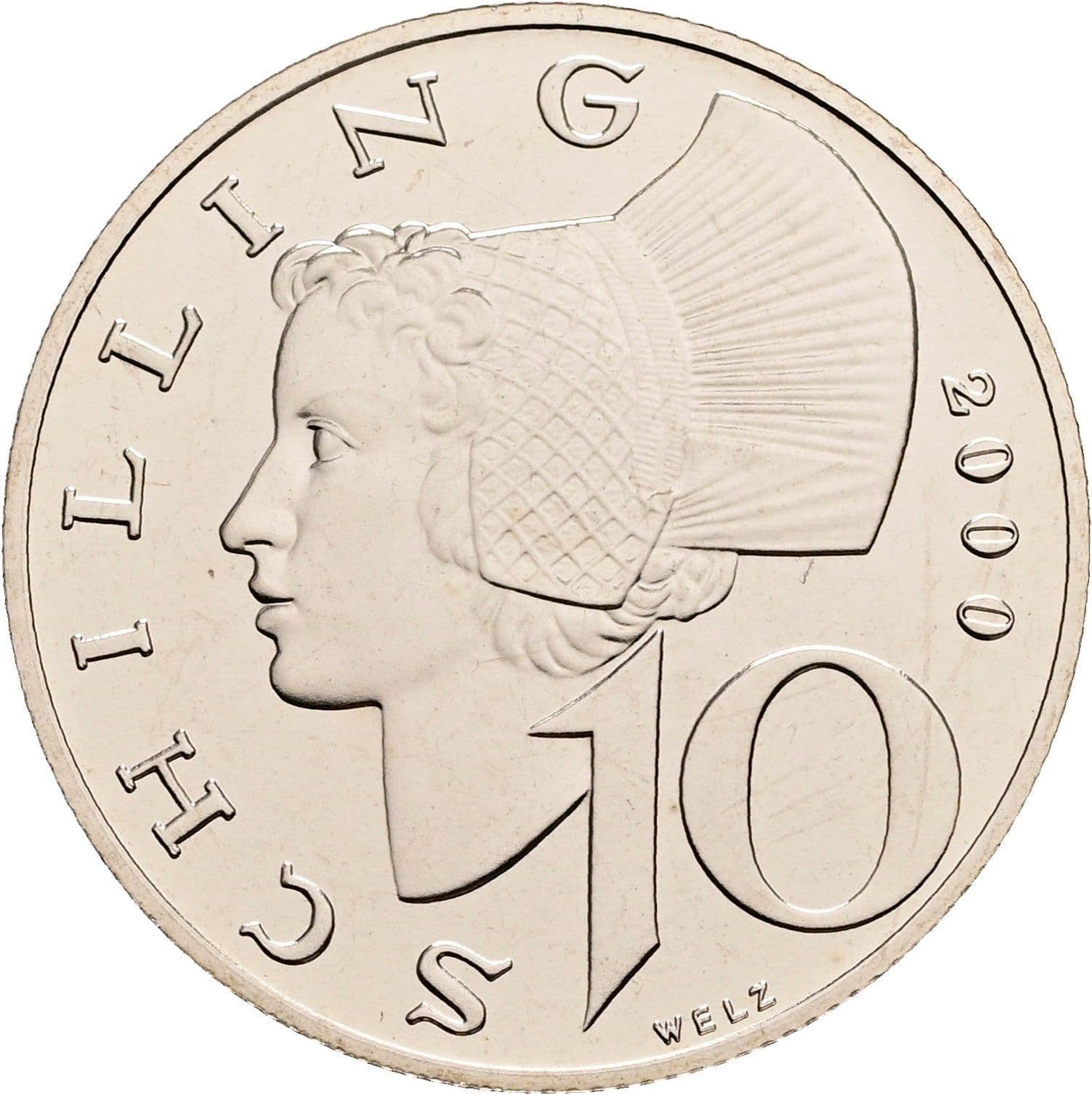 10 Schilling 2000 – Vorderseite