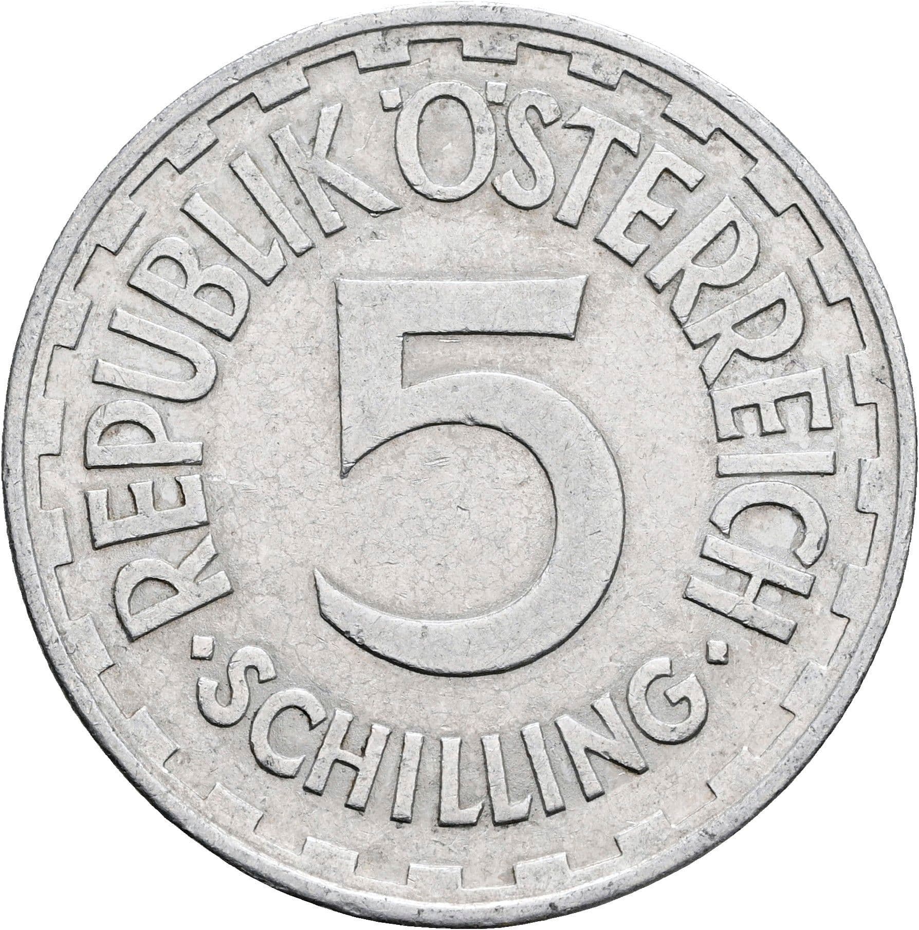 5 Schilling 1952 – Vorderseite