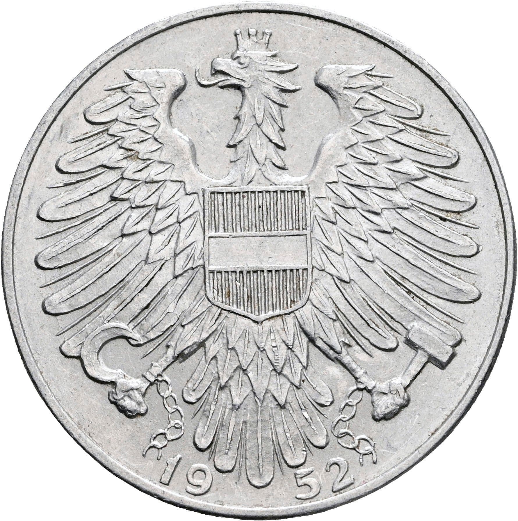 5 Schilling 1952 – Rückseite