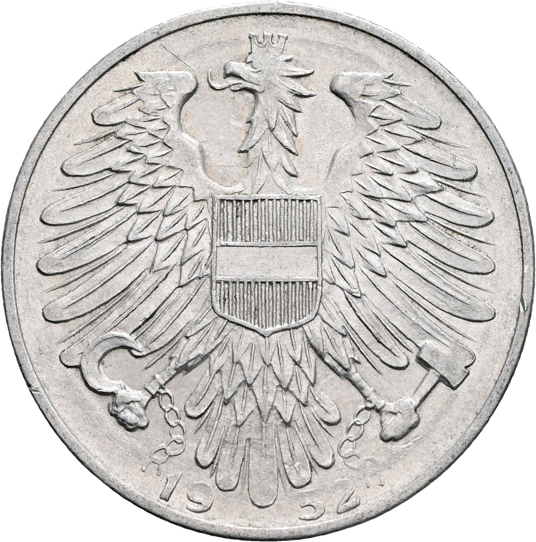 5 Schilling 1952 – Rückseite