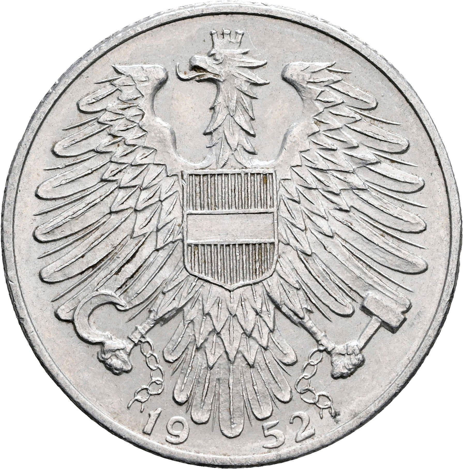 5 Schilling 1952 – Rückseite