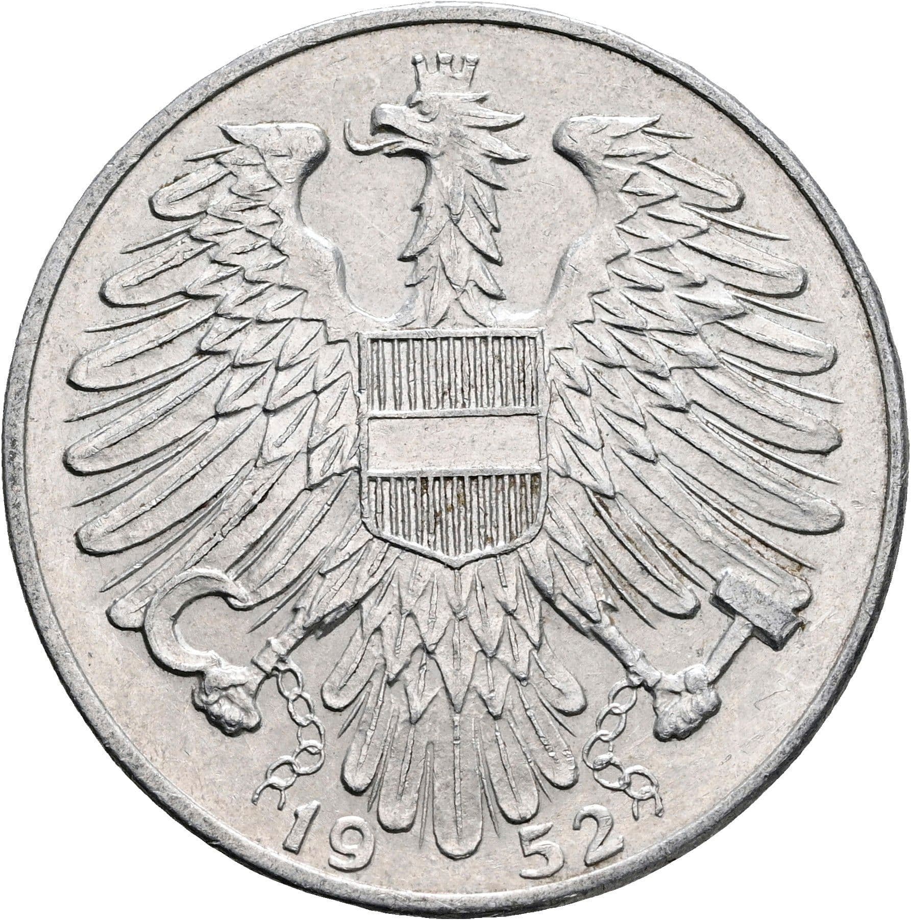 5 Schilling 1952 – Rückseite