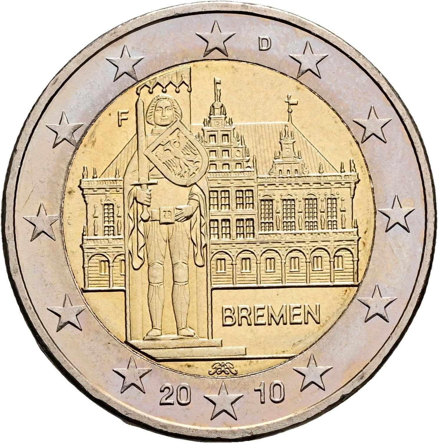 2 Euro 2010 F – Rückseite