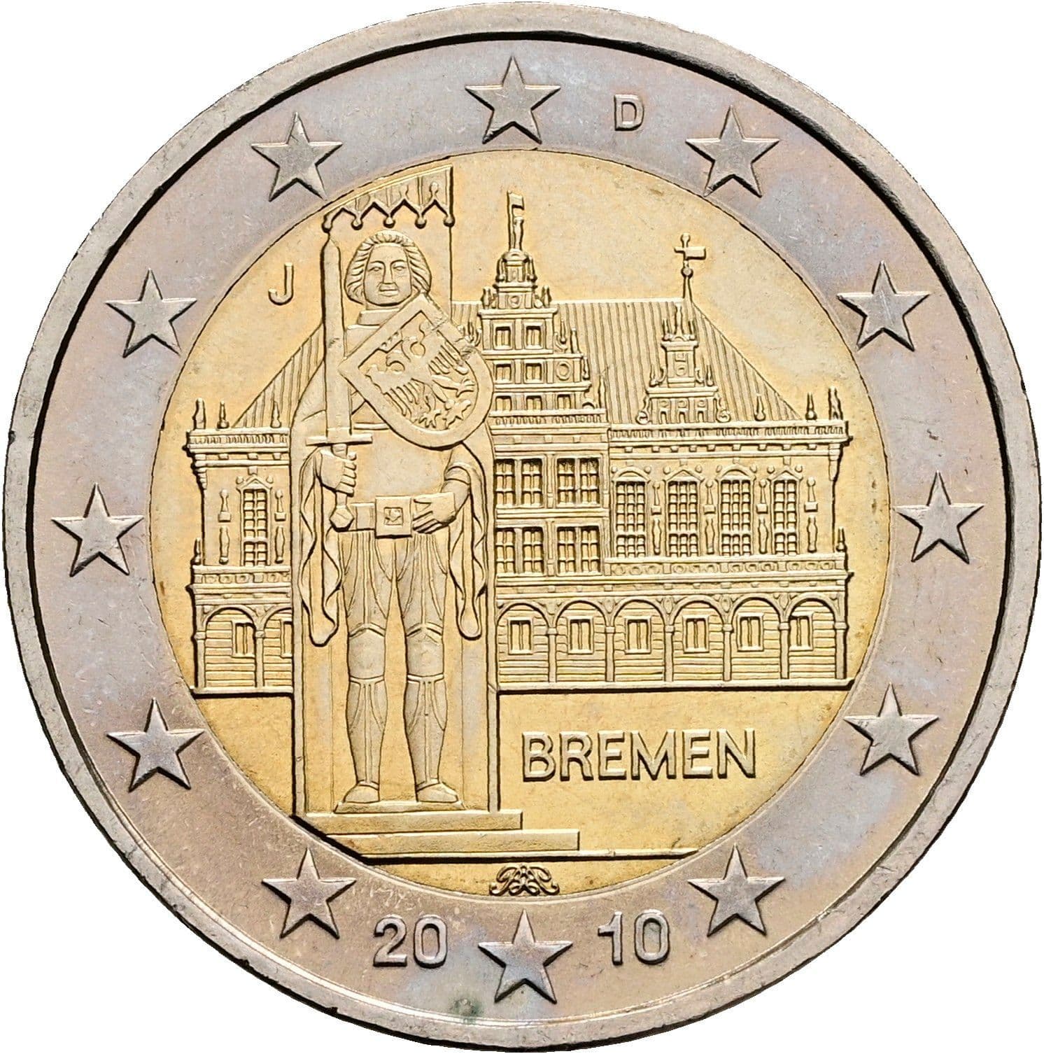 2 Euro 2010 J – Rückseite