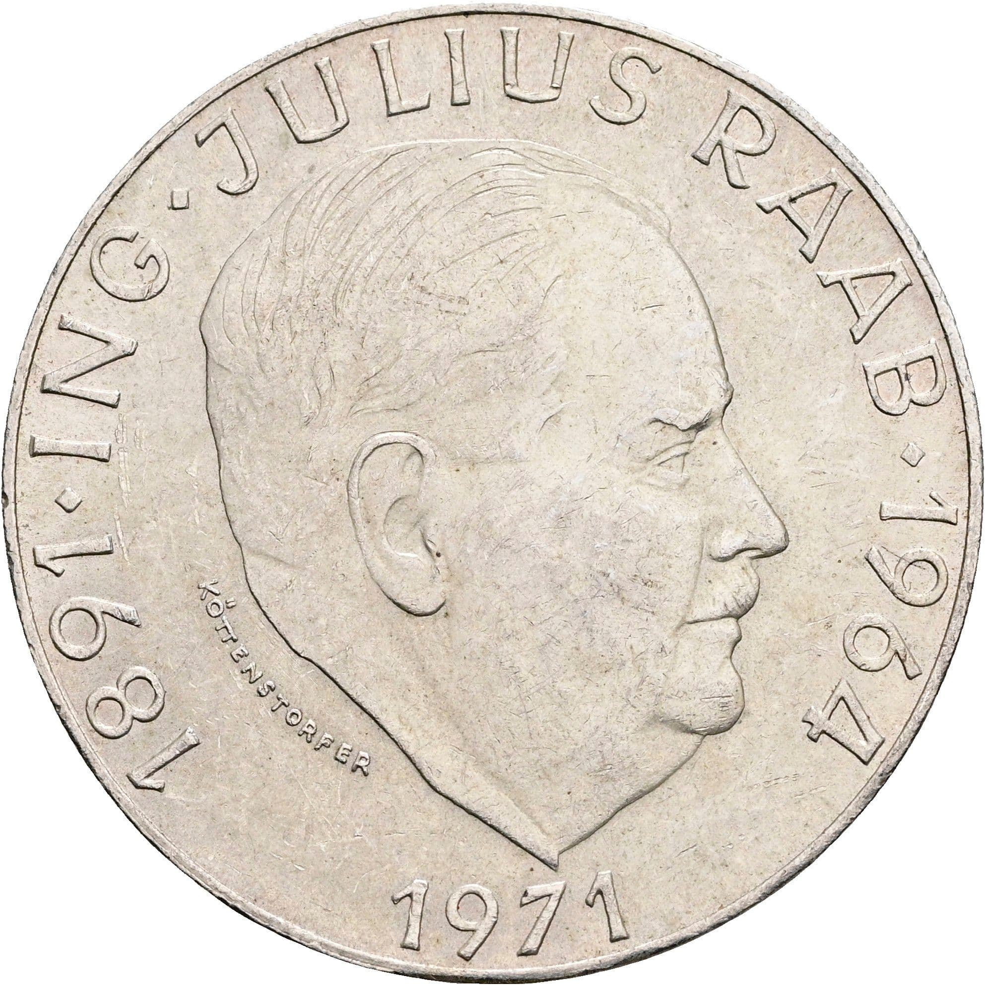 50 Schilling 1971 – Rückseite