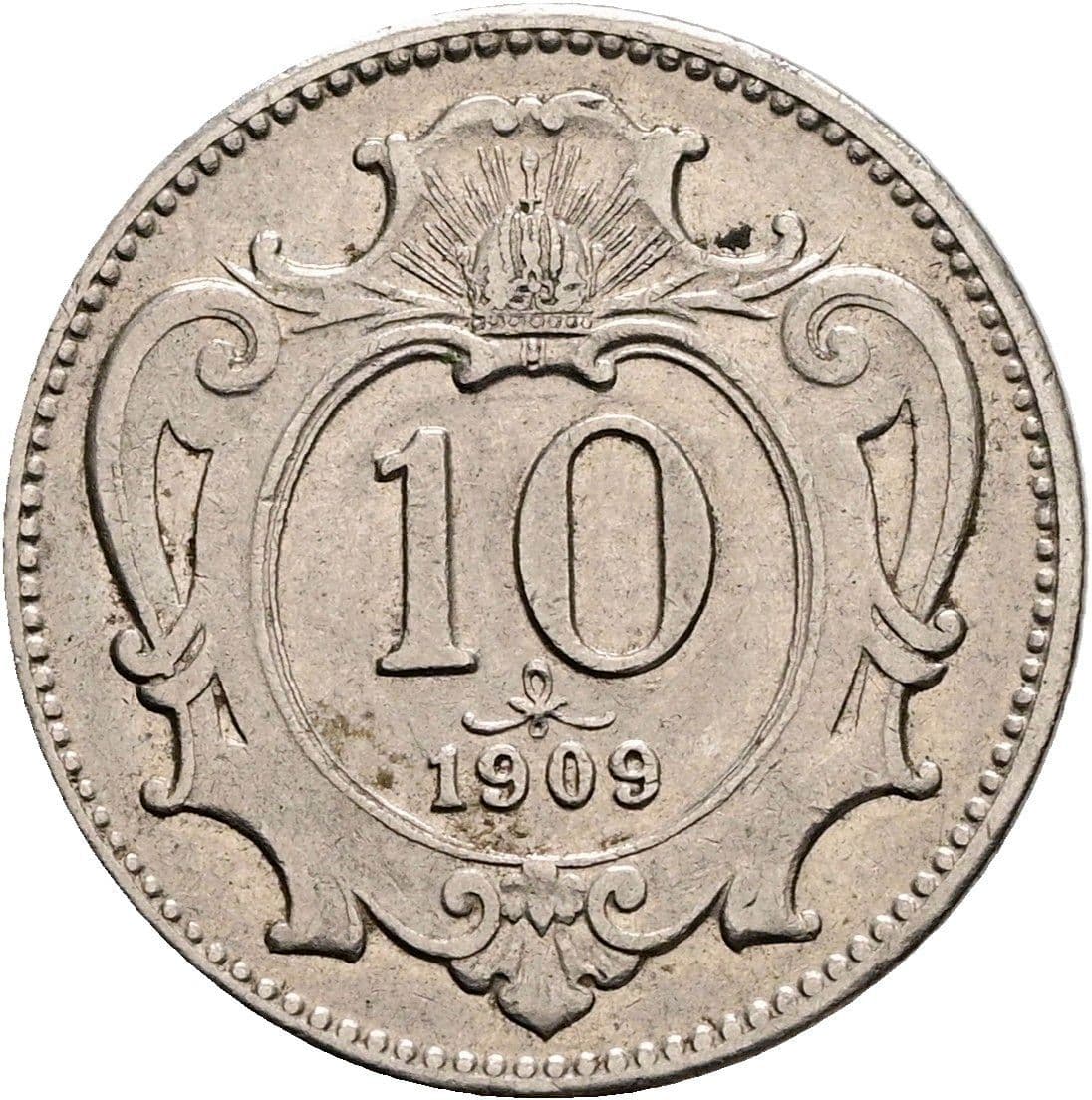 10 Heller Franz Joseph I. 1848-1916 1909 – Vorderseite