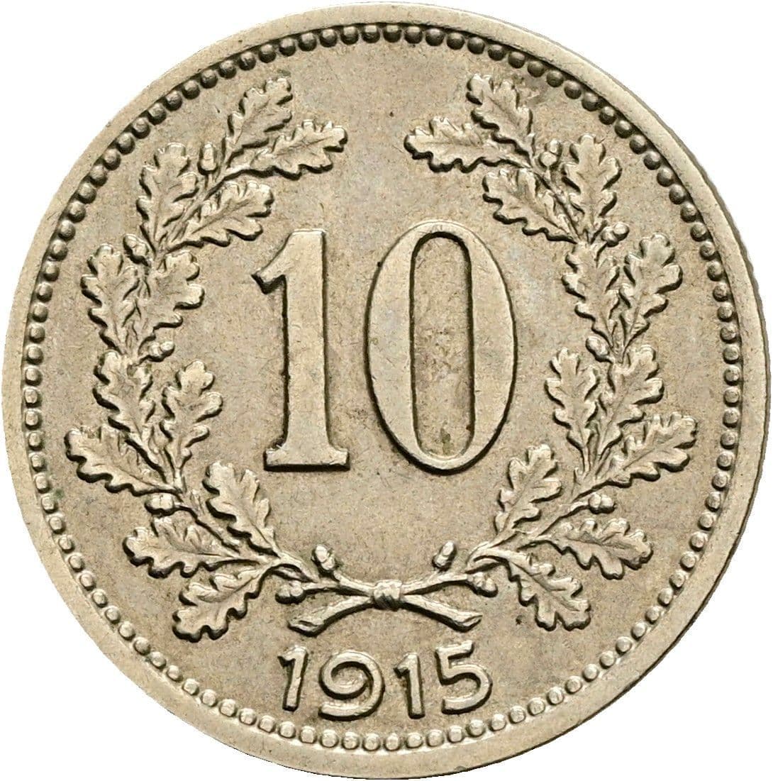 10 Heller 1915 – Vorderseite