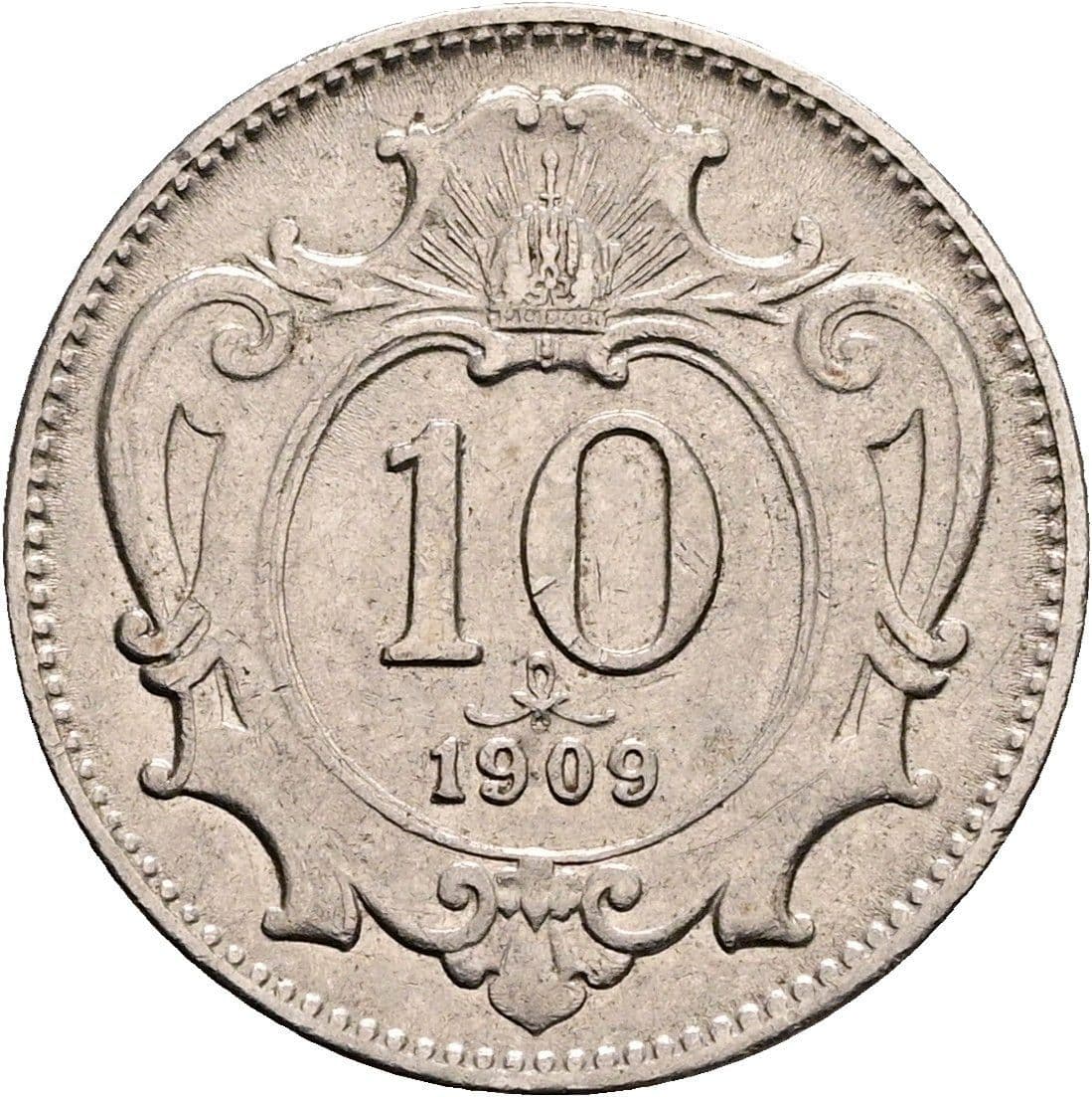 10 Heller Franz Joseph I. 1848-1916 1909 – Vorderseite