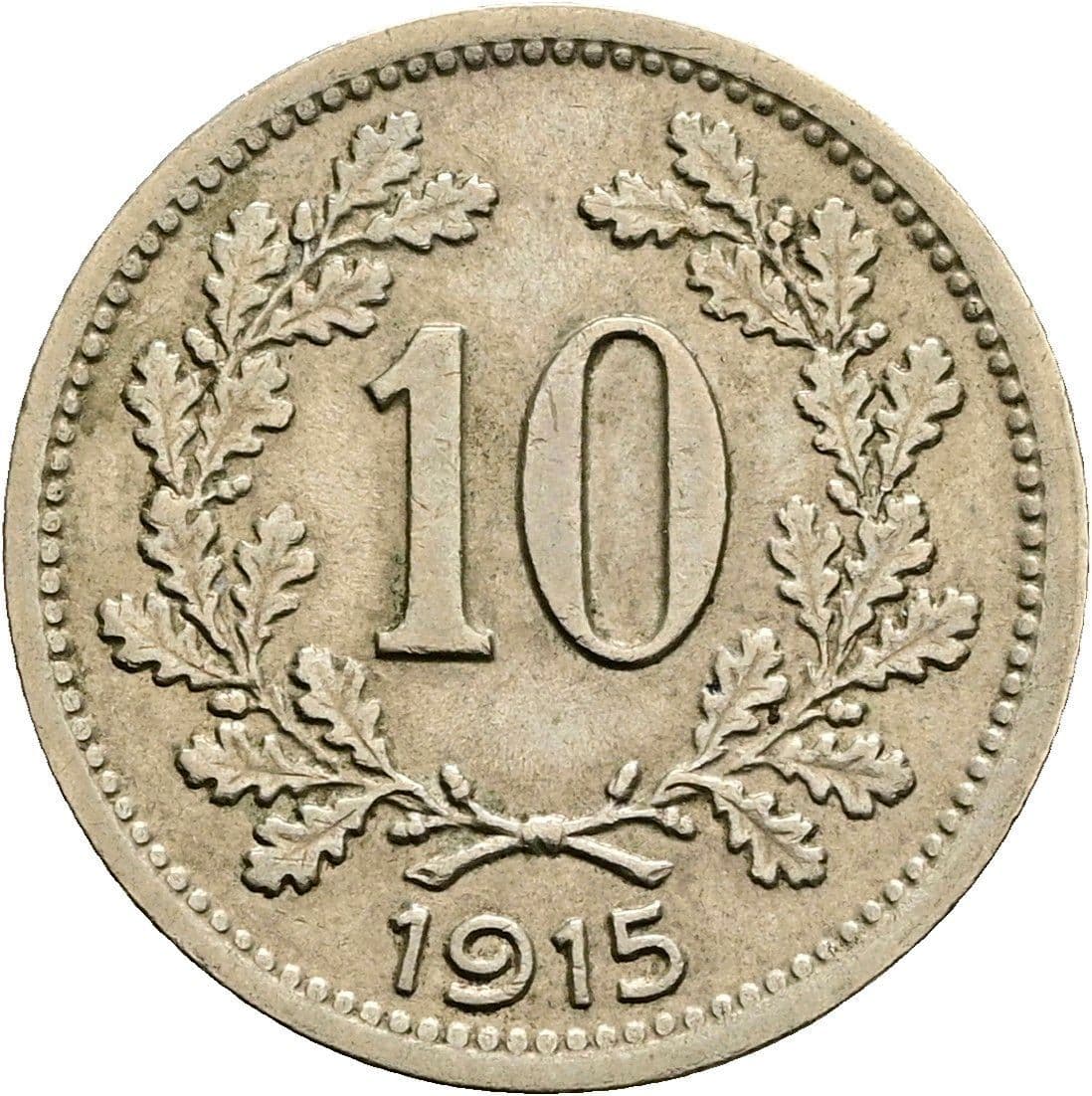10 Heller Franz Joseph I. 1848-1916 1915 – Vorderseite