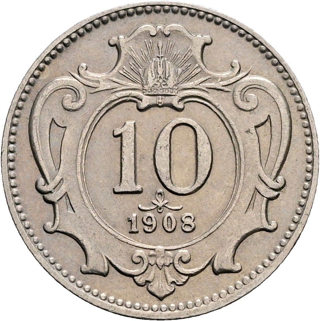 10 Heller Franz Joseph I. 1848-1916 1908 – Vorderseite